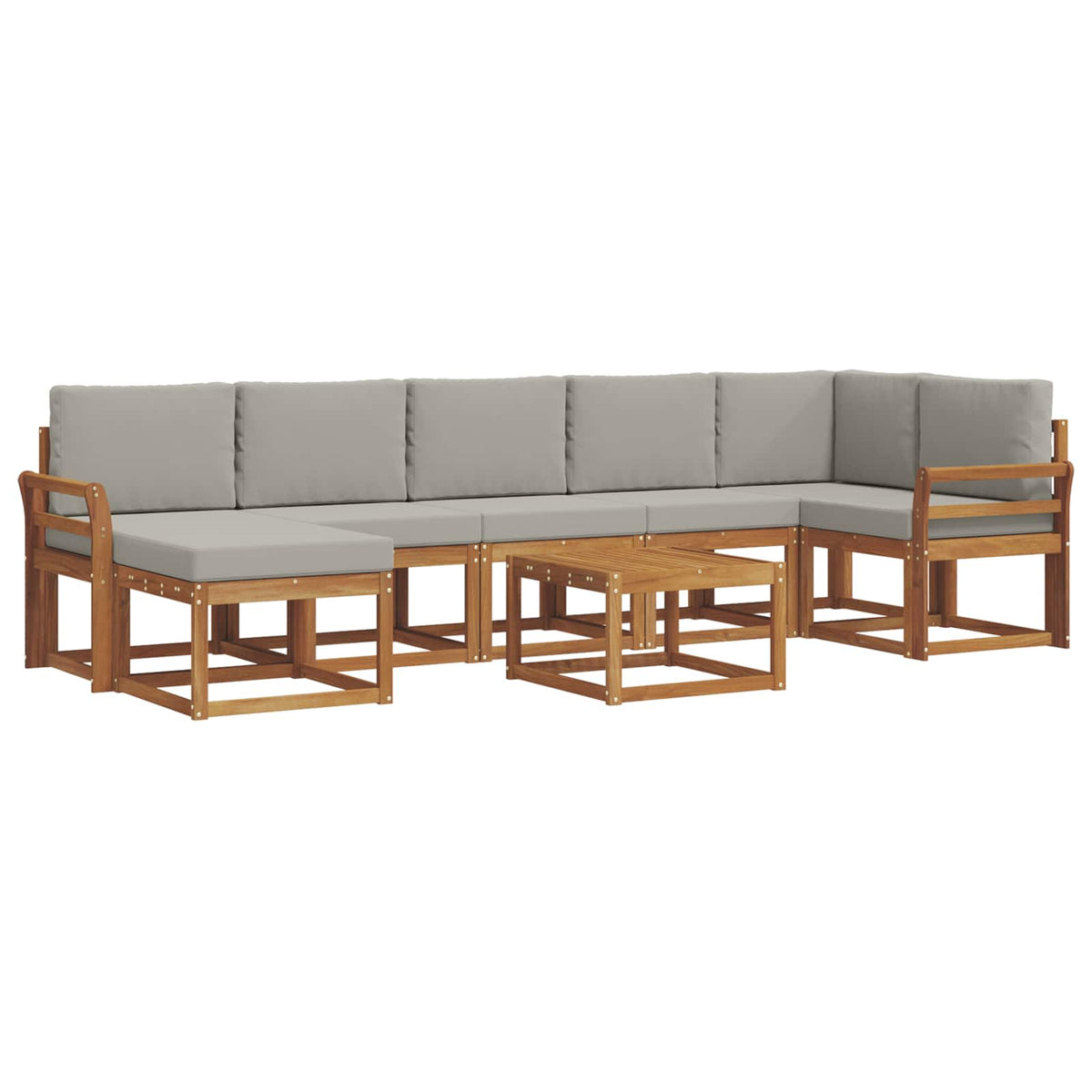 Set vanjskih sofa 8 kom. Prirodna i svijetlo siva