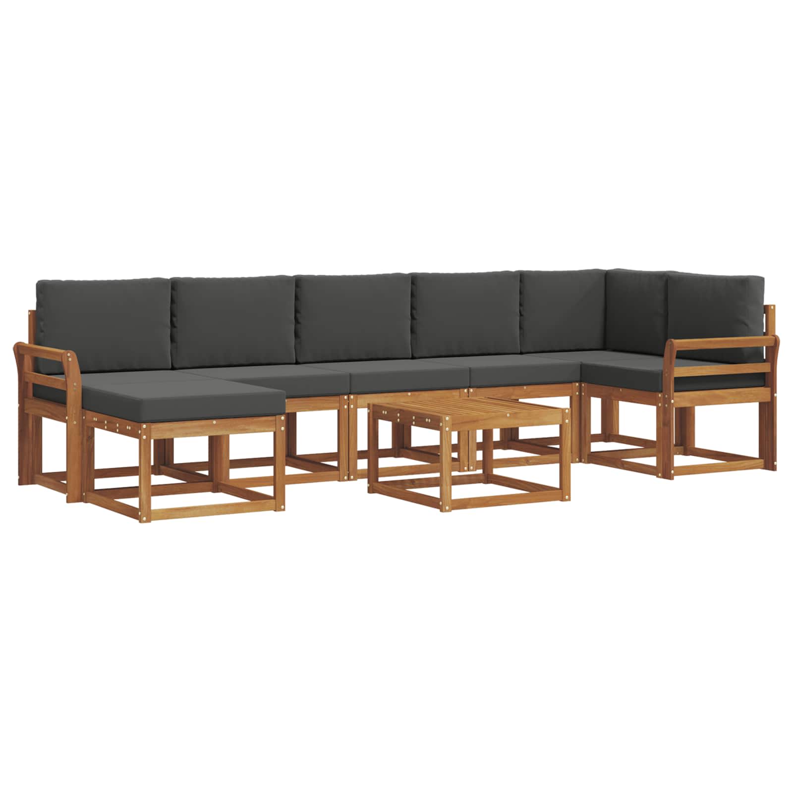 Set vanjskih sofa s jastukom 8 pcs Prirodna i antracit