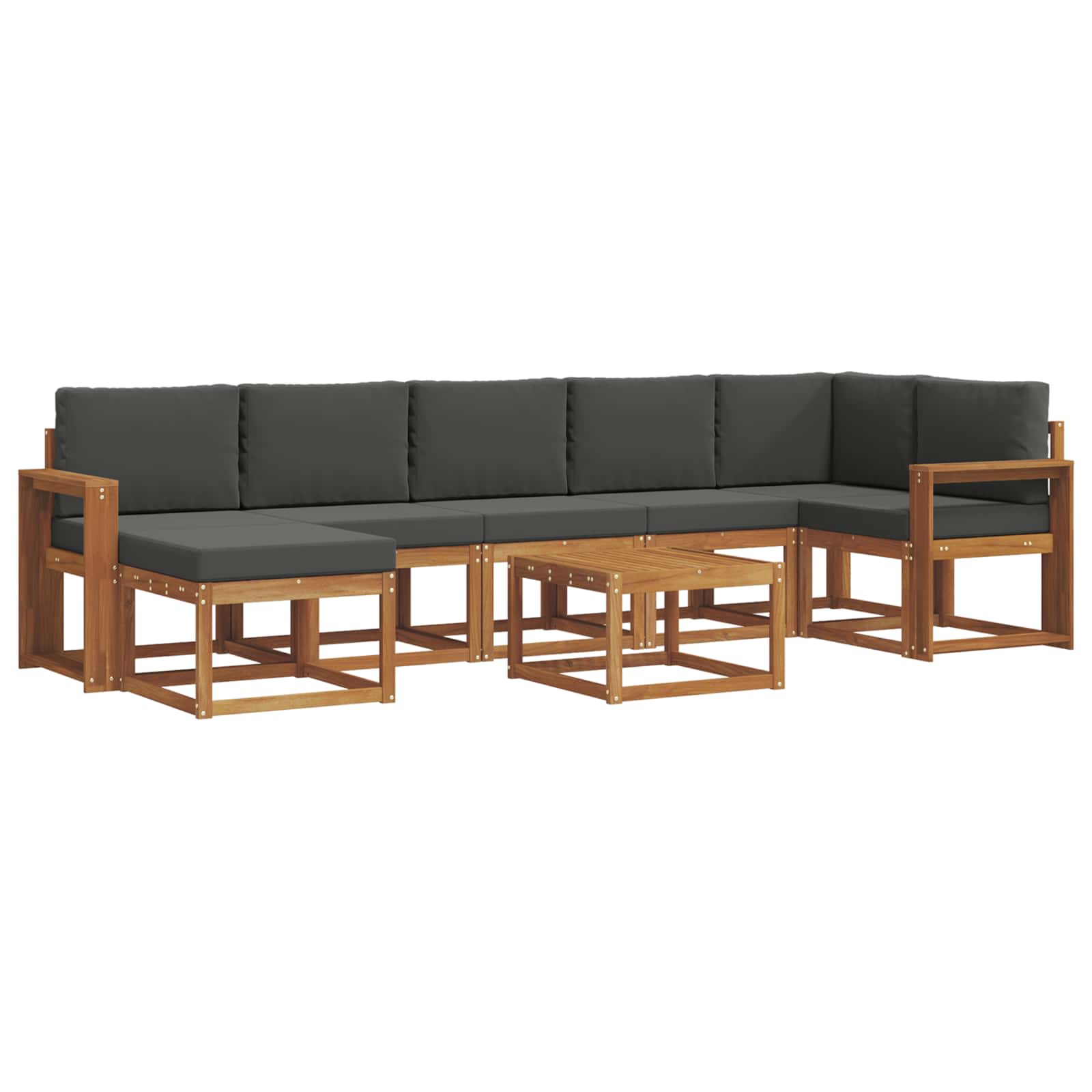 Set vanjskih sofa s jastukom 8 pcs Prirodna i antracit