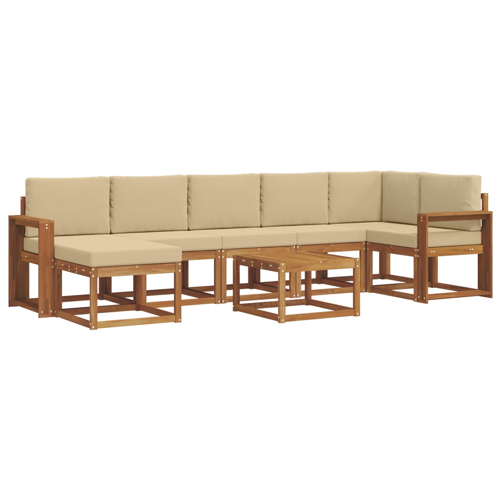 Set vanjskih sofa s jastukom 8 pcs Prirodna i bež