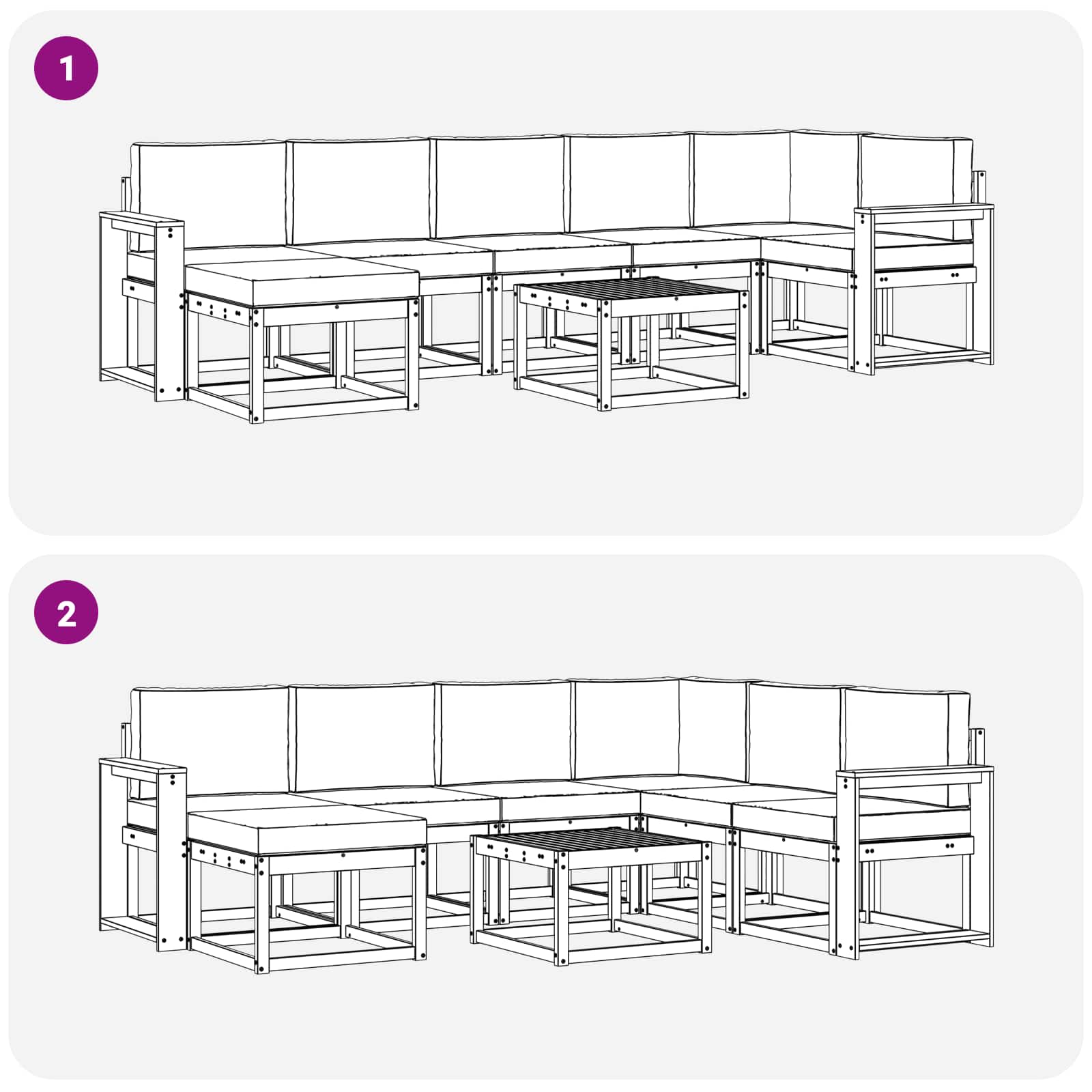 Set vanjskih sofa s jastukom 8 pcs Prirodna i bež