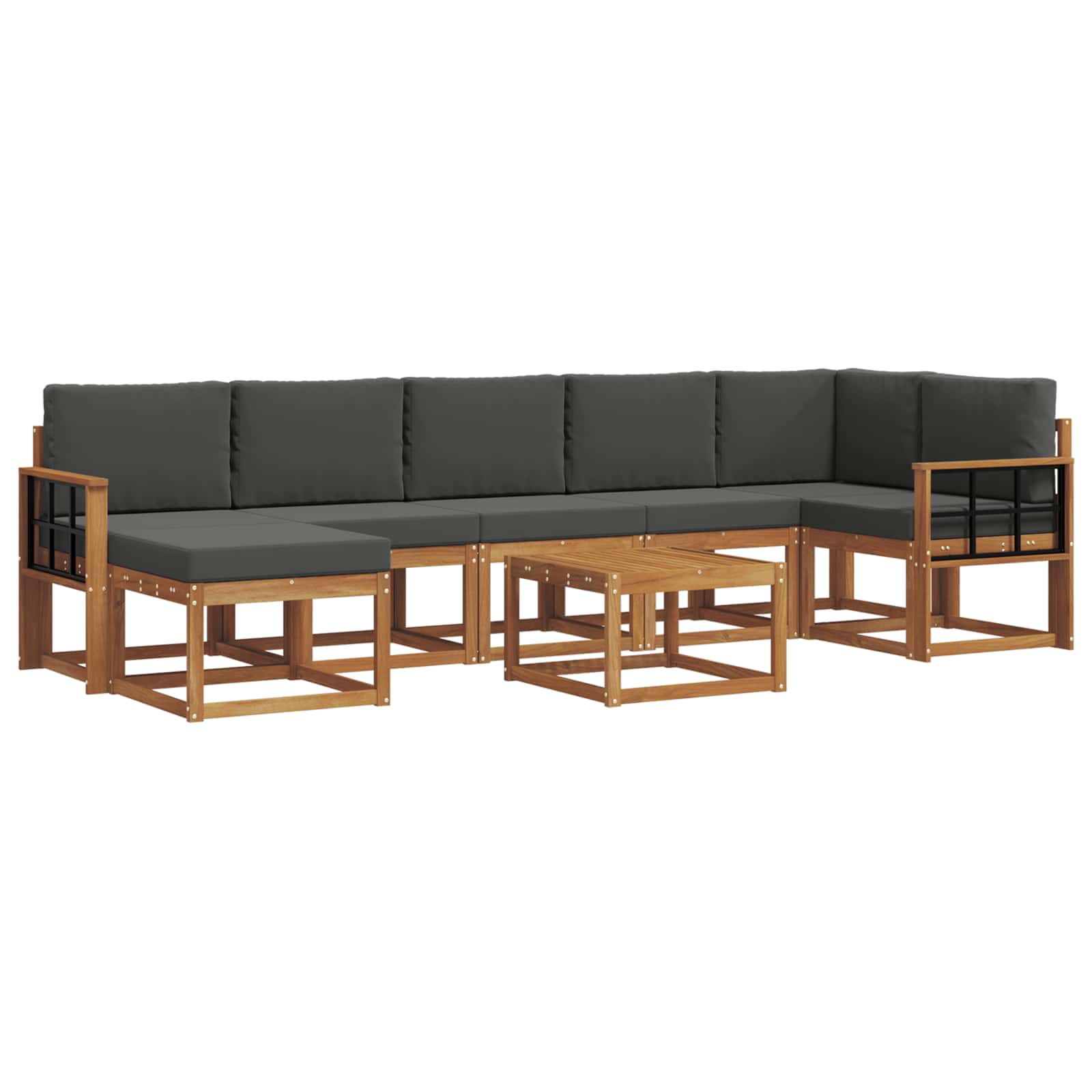 Set vanjskih sofa s jastukom 8 pcs Prirodna i antracit
