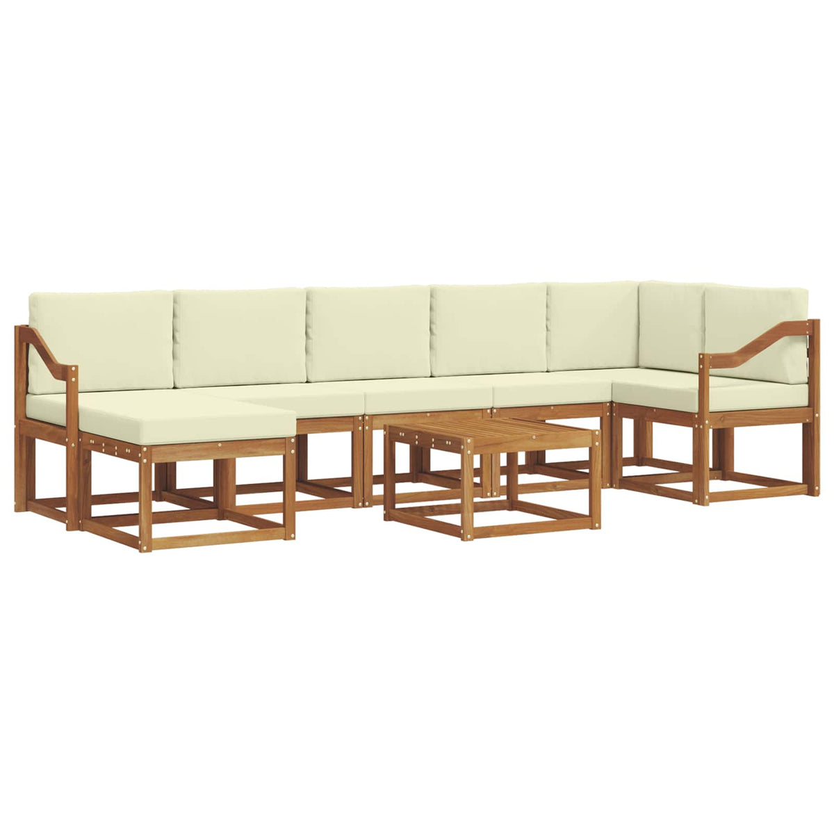 Set vanjskih sofa s jastukom 8 pcs Prirodna i krem