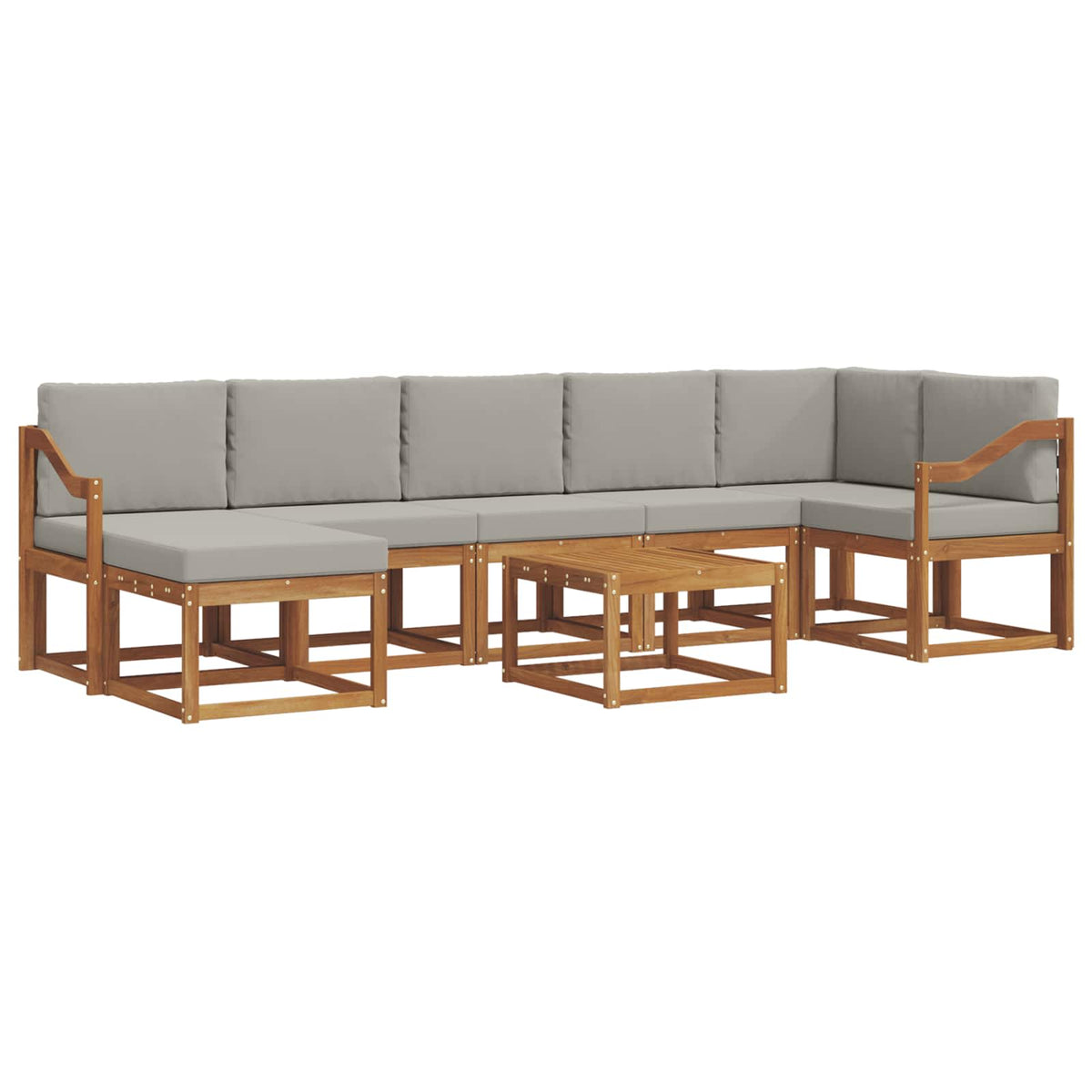 Set vanjskih sofa 8 kom. Prirodna i svijetlo siva