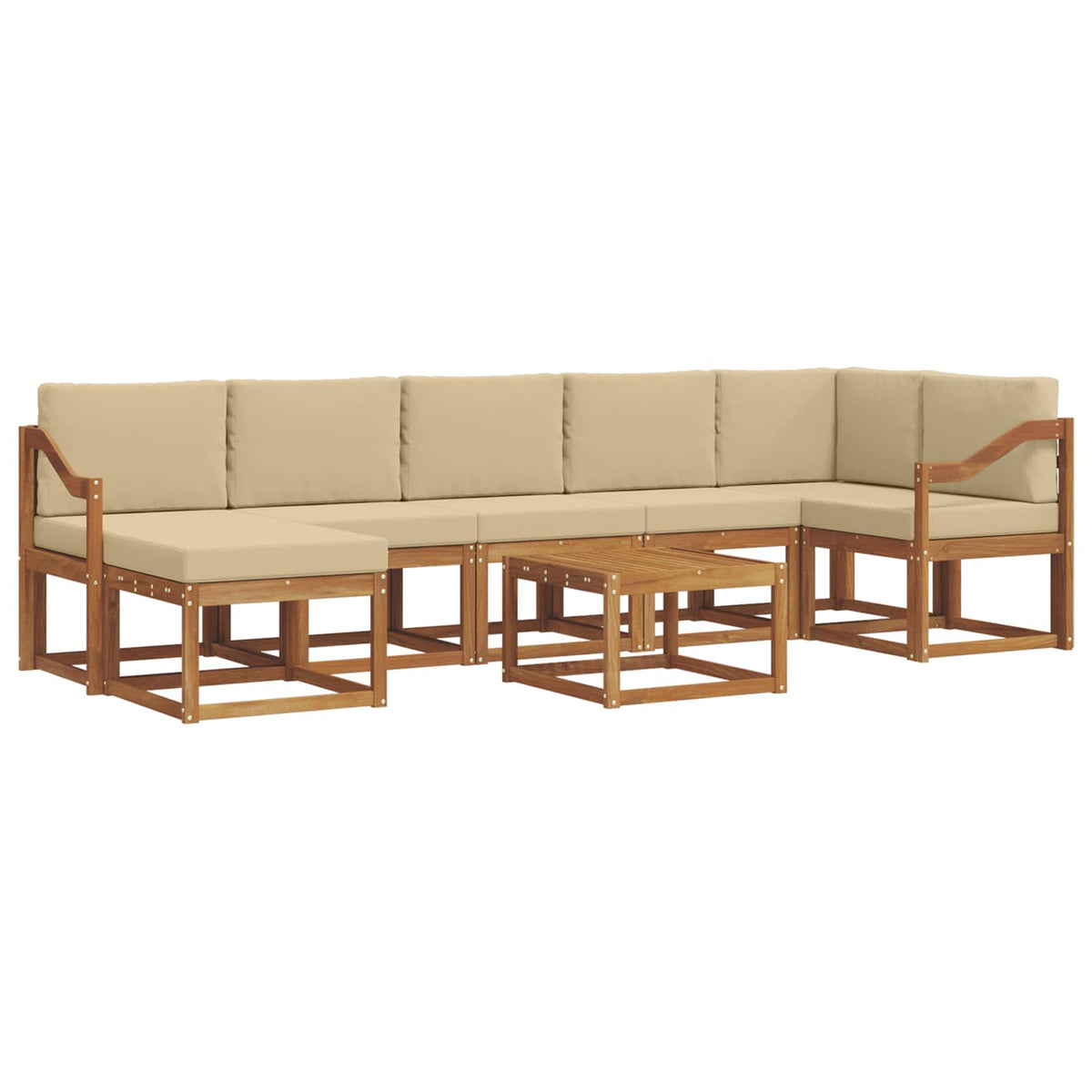 Set vanjskih sofa 8 kom. Prirodna i bež