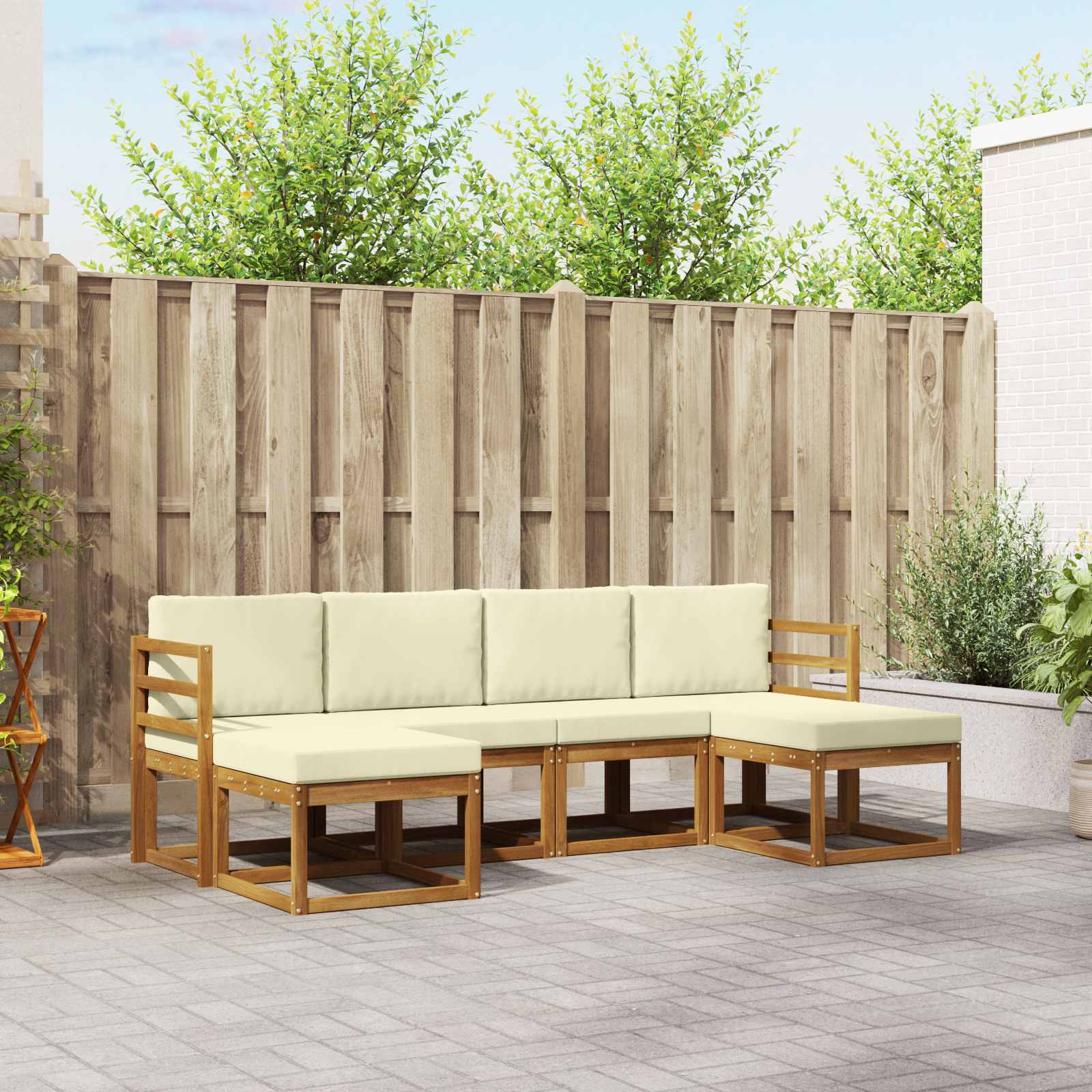 Set vanjskih sofa 6 pcs Prirodna i krem