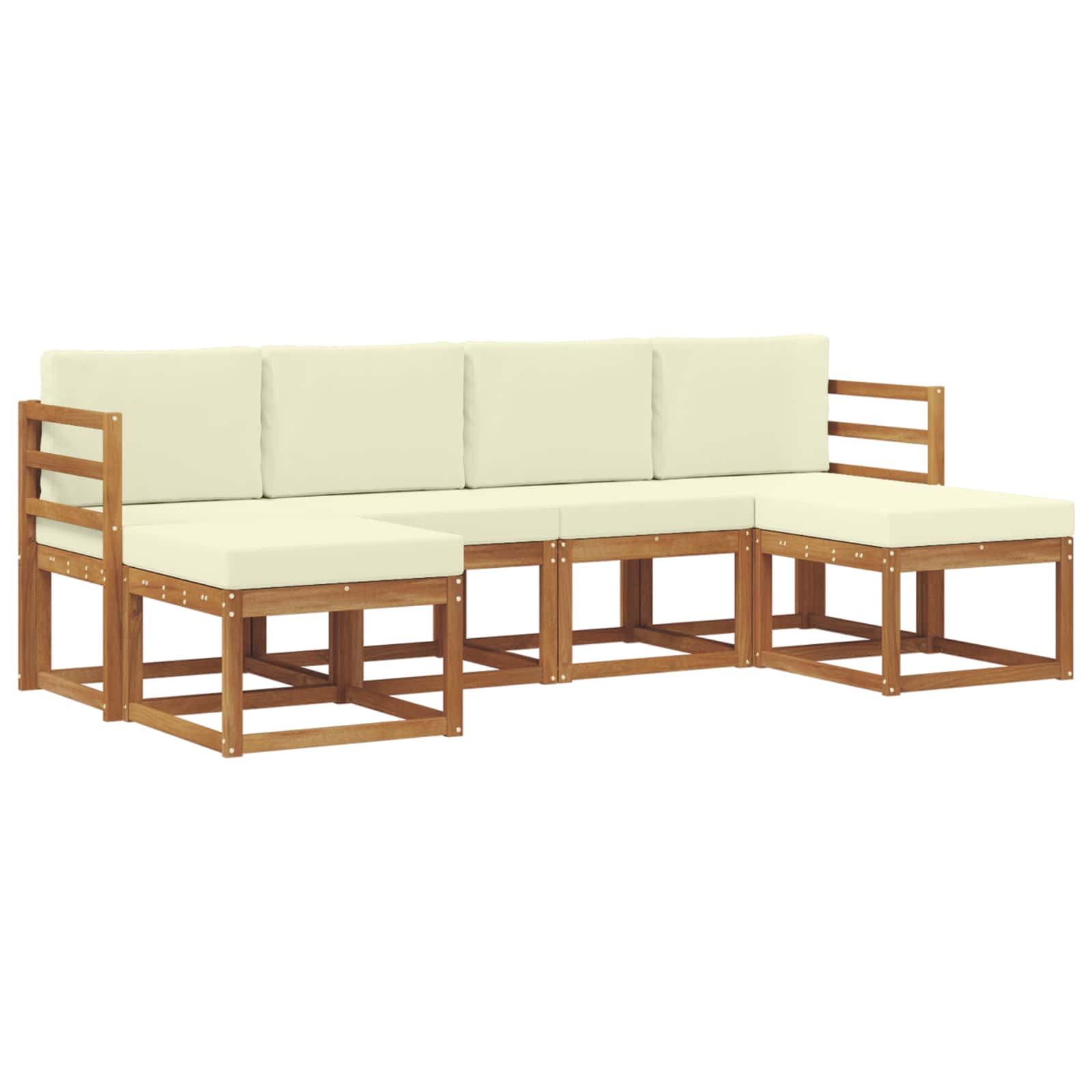 Set vanjskih sofa 6 pcs Prirodna i krem