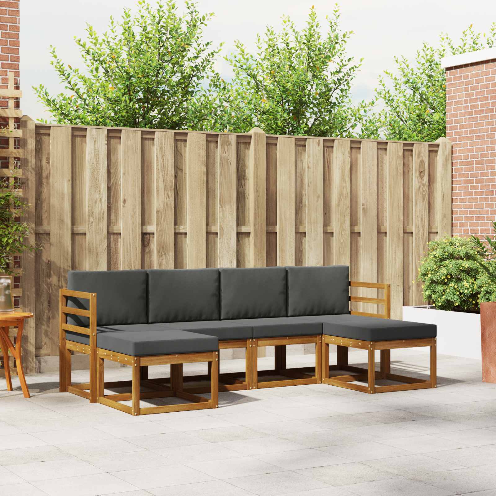Set vanjskih sofa 6 pcs Prirodna i antracit Konstruirano drvo