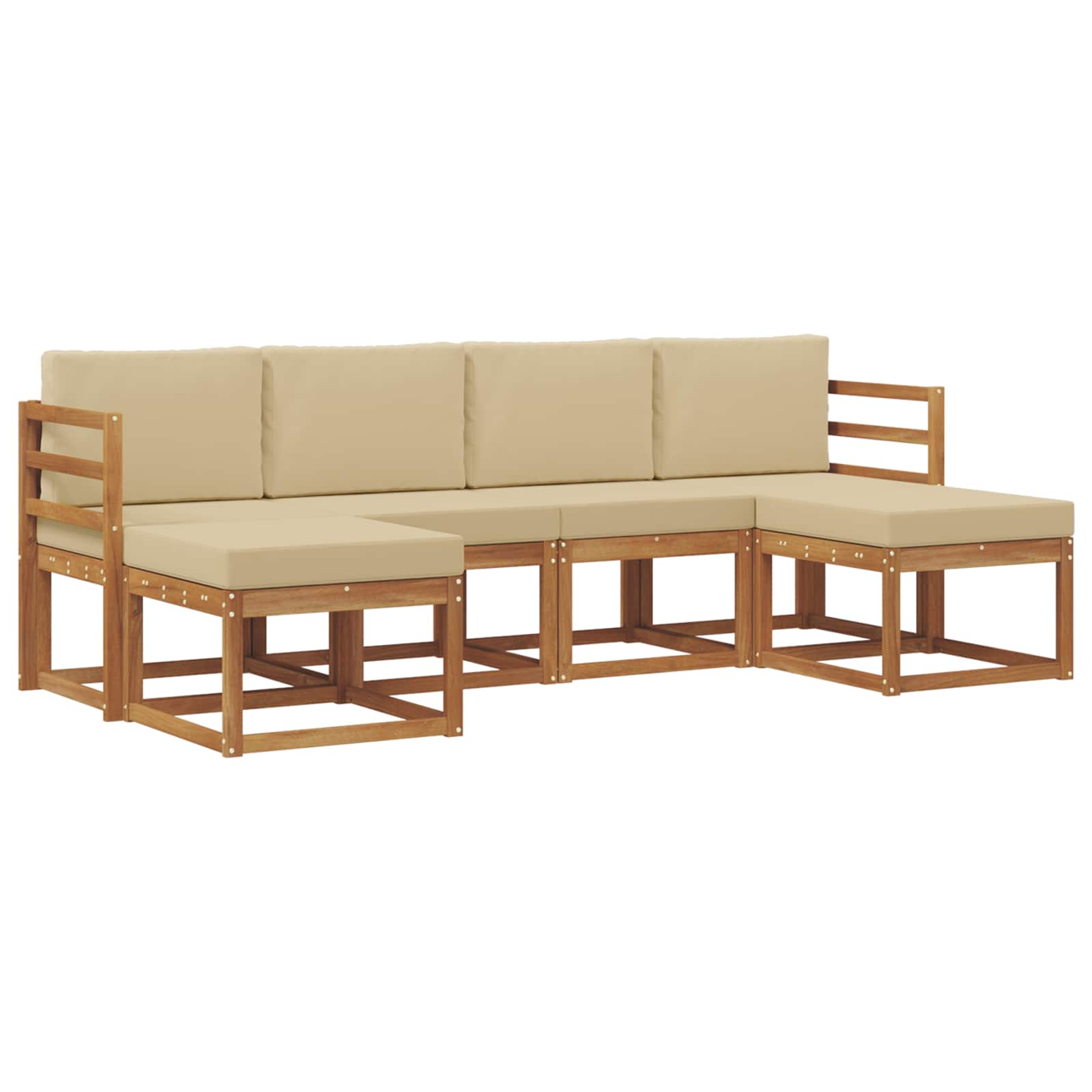 Set vanjskih sofa 6 pcs Prirodna i bež Konstruirano drvo