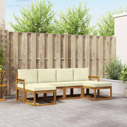 Set vanjskih sofa 6 pcs Prirodna i krem Konstruirano drvo