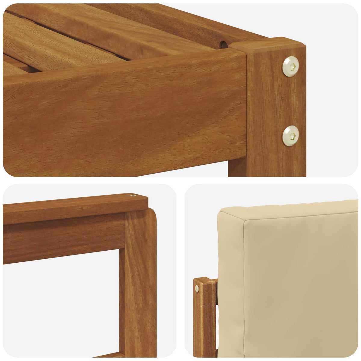 Set vanjskih sofa 6 pcs Prirodna i bež Konstruirano drvo