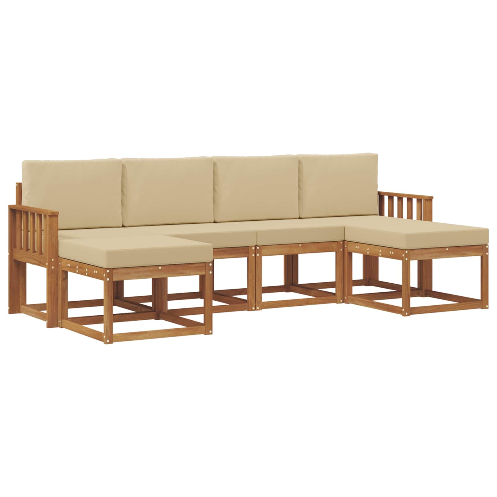 Set vanjskih sofa 6 pcs Prirodna i bež Konstruirano drvo
