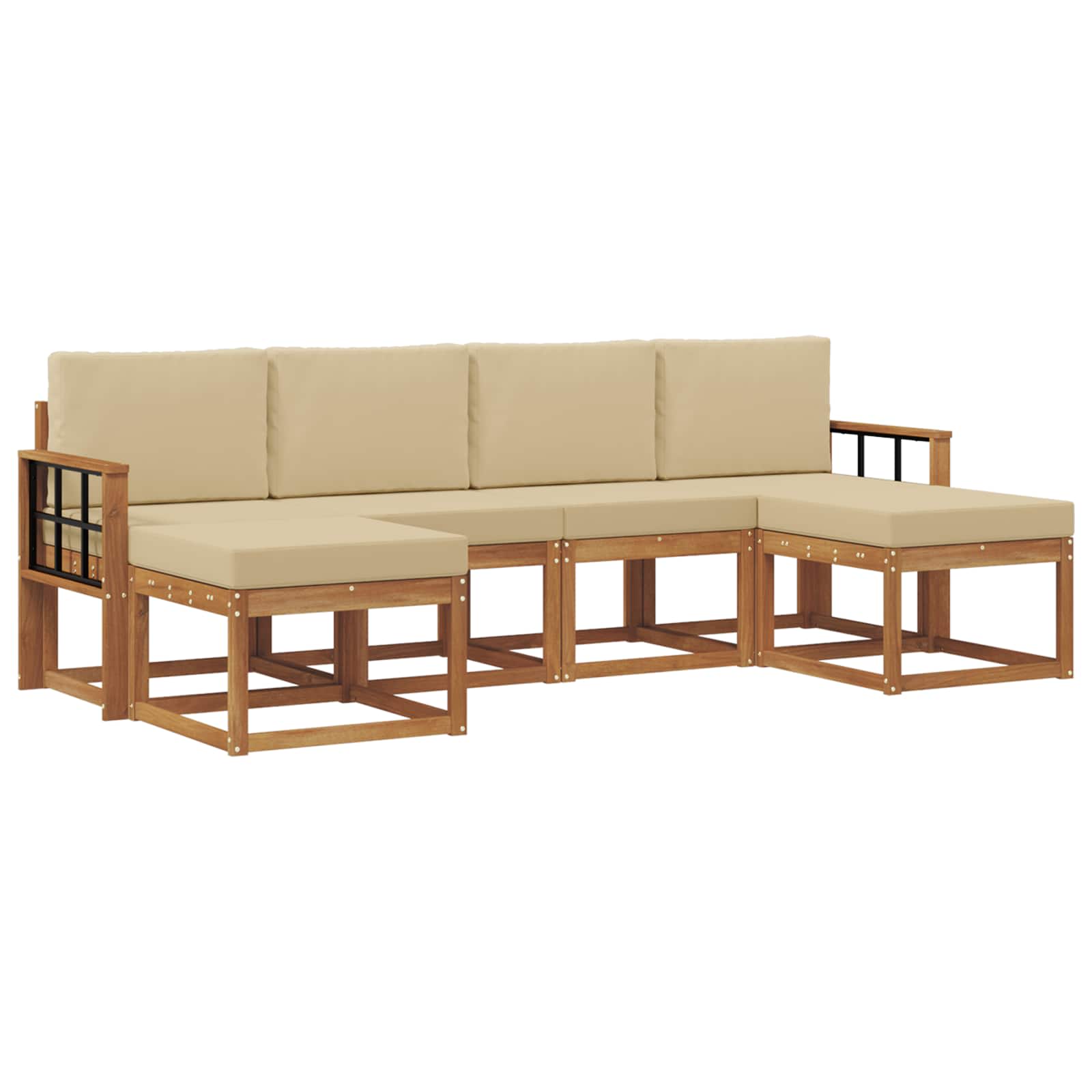 Set vanjskih sofa 6 pcs Prirodna i bež Konstruirano drvo