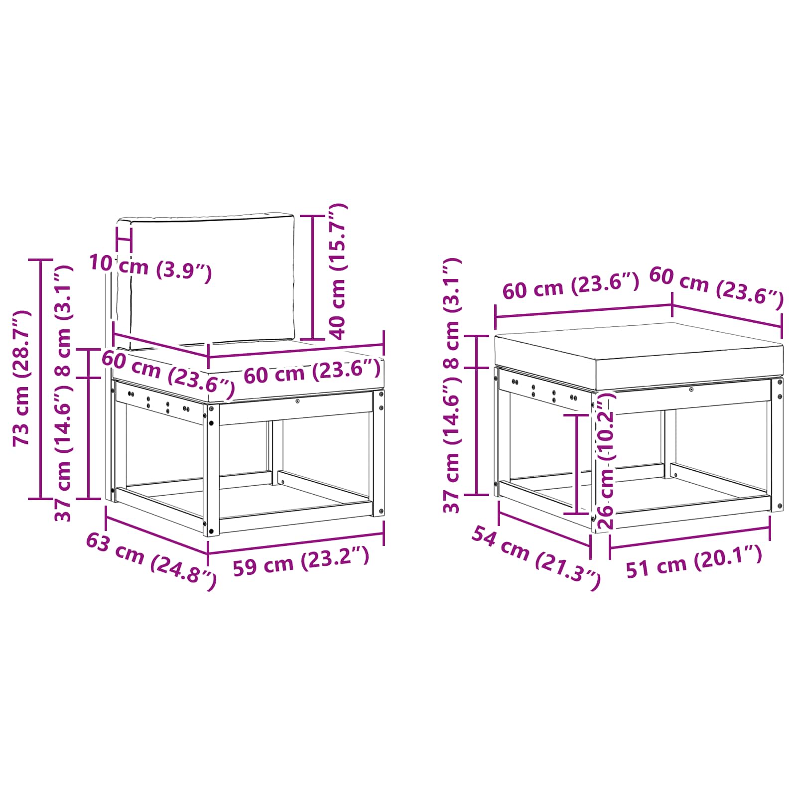 Set vanjskih sofa 6 pcs Prirodna i bež Konstruirano drvo