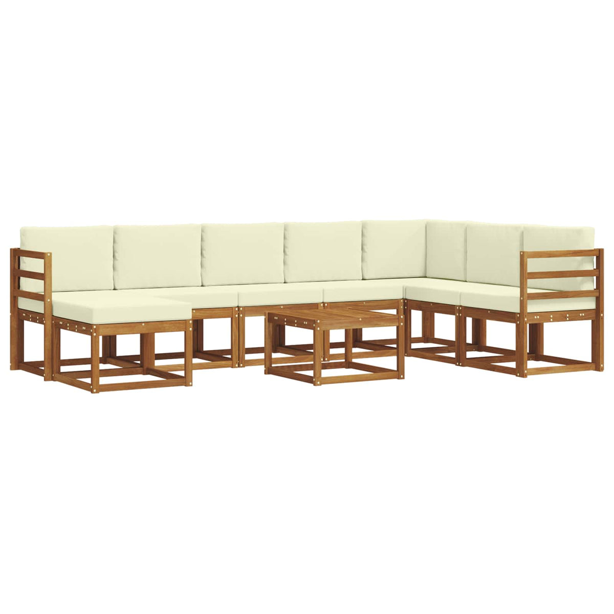Set vanjskih sofa s jastukom 9 pcs Prirodna i krem
