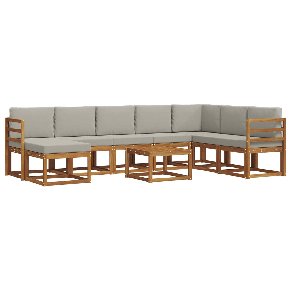 Set vanjskih sofa 9 kom. Prirodna i svijetlo siva