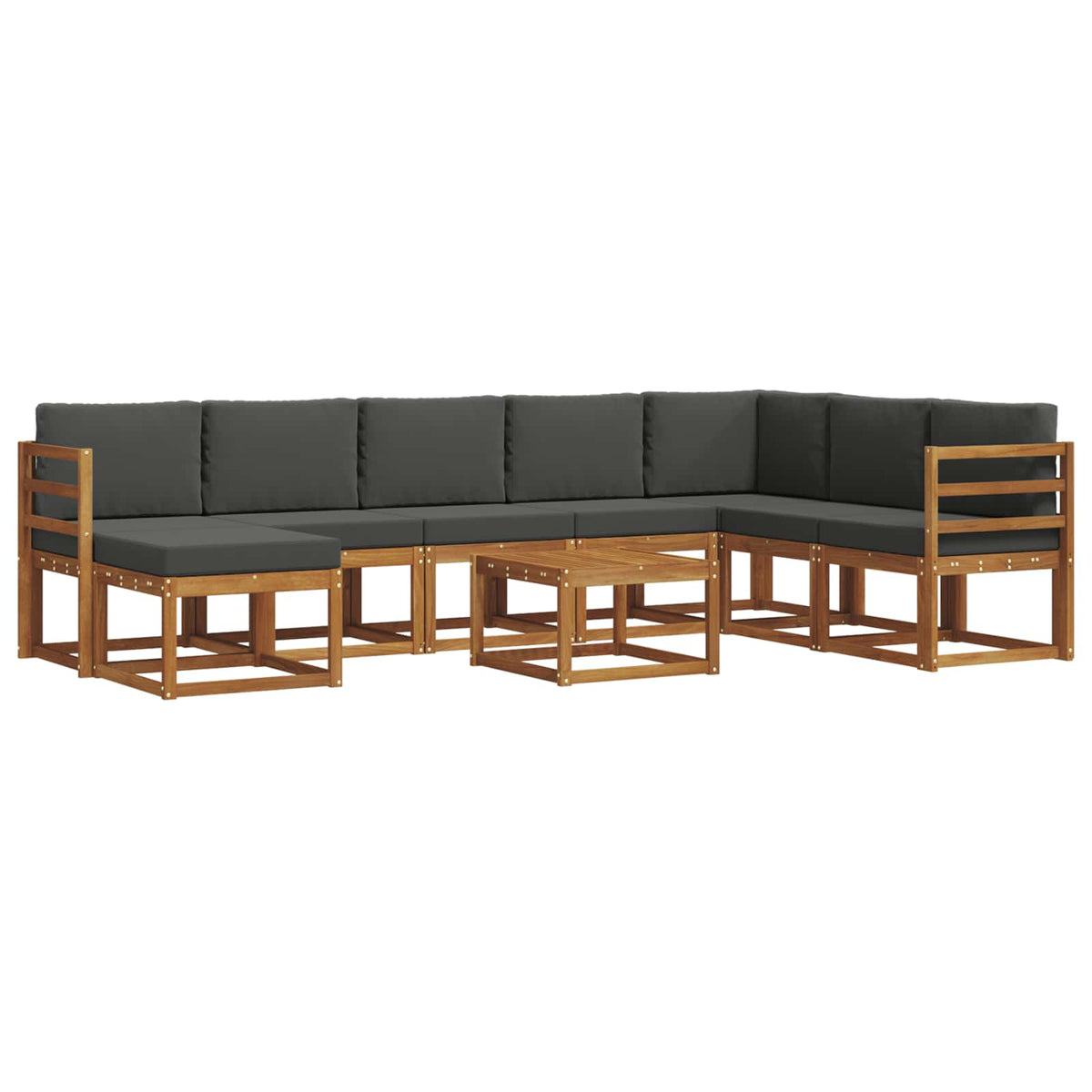 Set vanjskih sofa s jastukom 9 pcs Prirodna i antracit