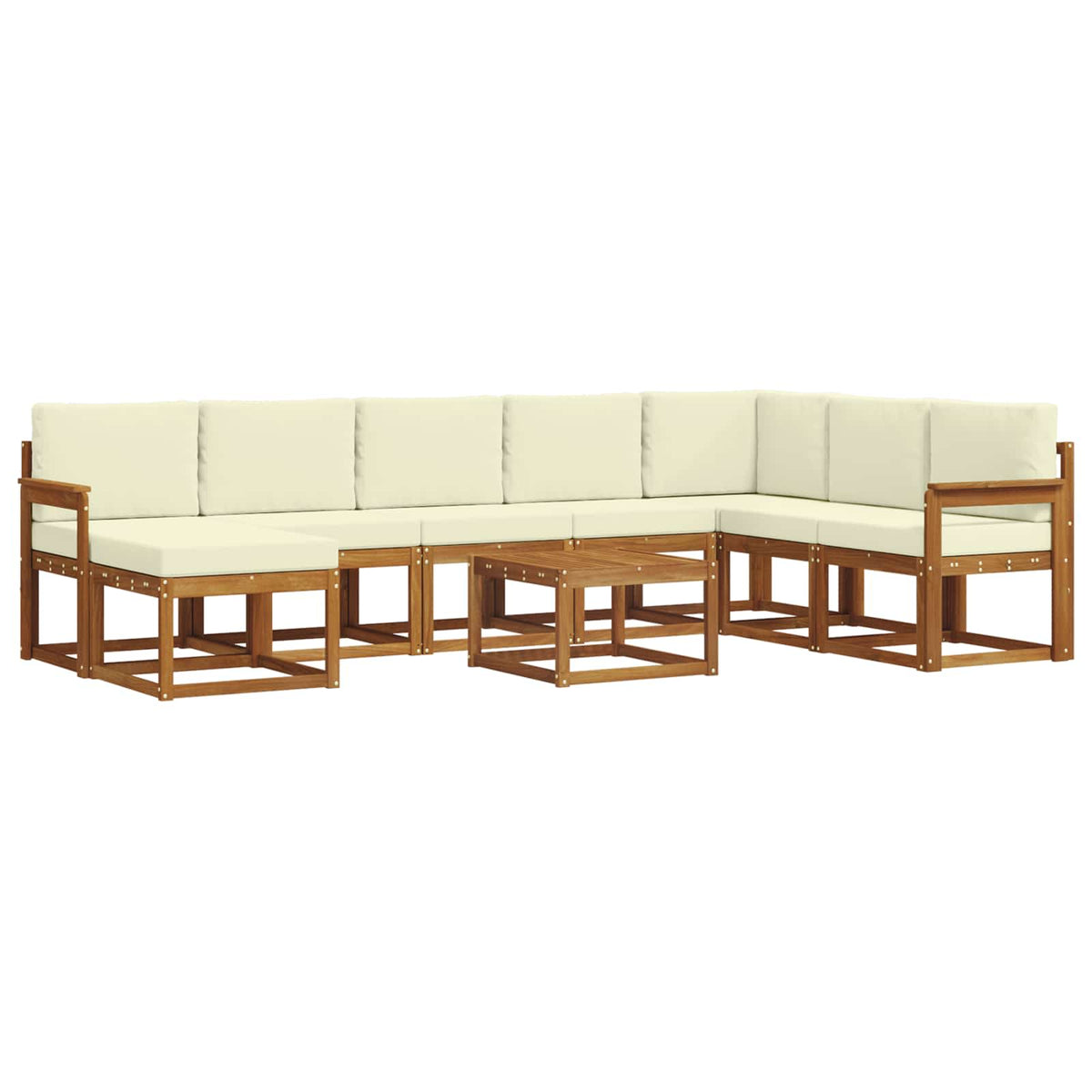 Set vanjskih sofa 9 kom. Prirodna i krem