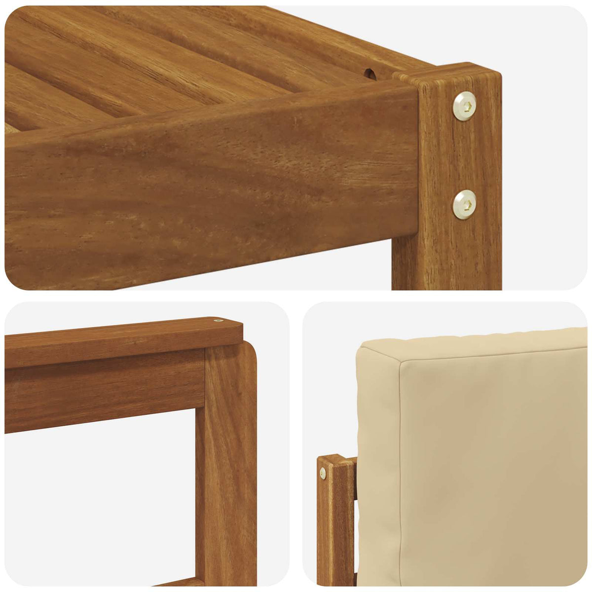 Set vanjskih sofa s jastukom 9 pcs Prirodna i bež