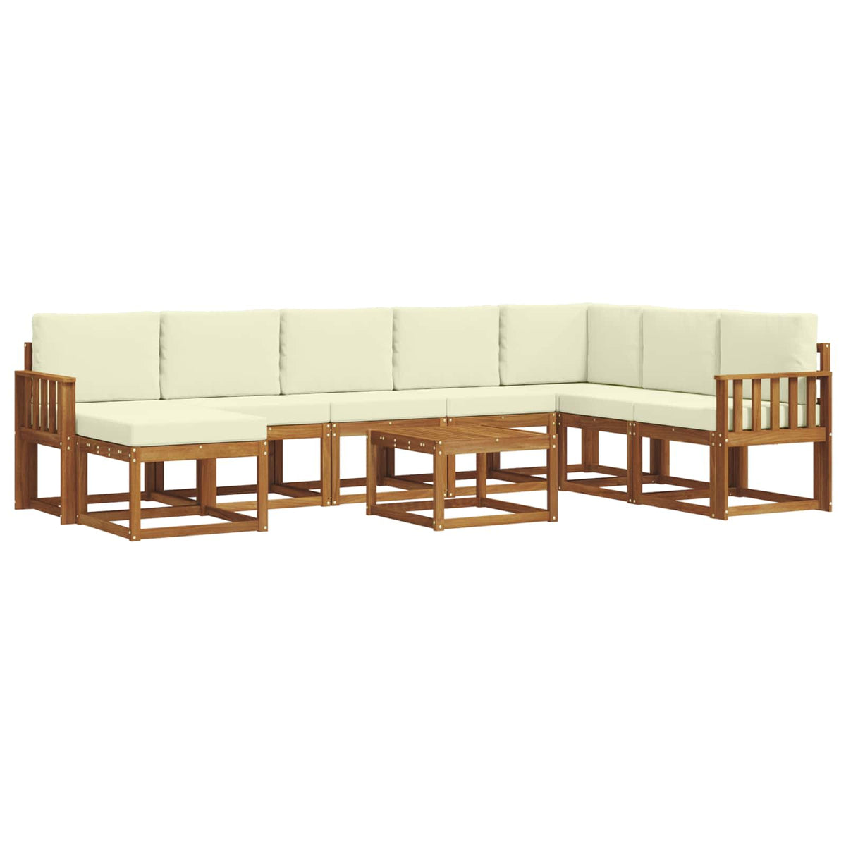 Set vanjskih sofa s jastukom 9 pcs Prirodna i krem