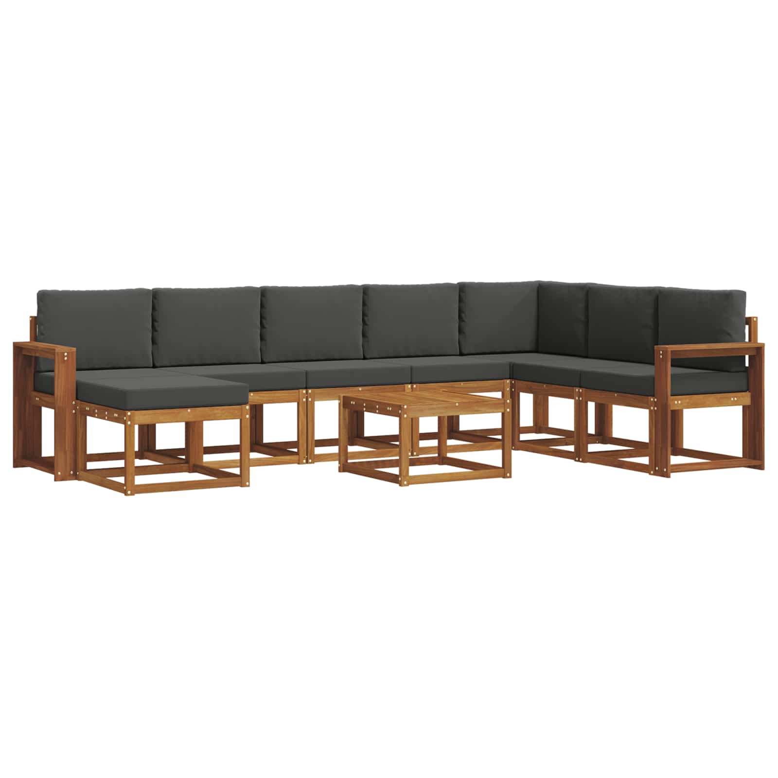 Set vanjskih sofa s jastukom 9 pcs Prirodna i antracit