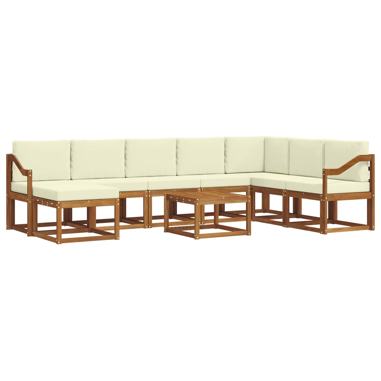 Set vanjskih sofa s jastukom 9 pcs Prirodna i krem