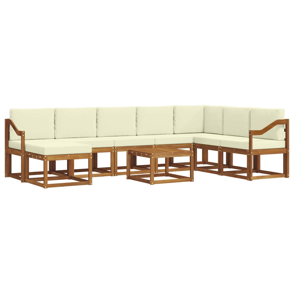 Set vanjskih sofa 9 kom. Prirodna i krem