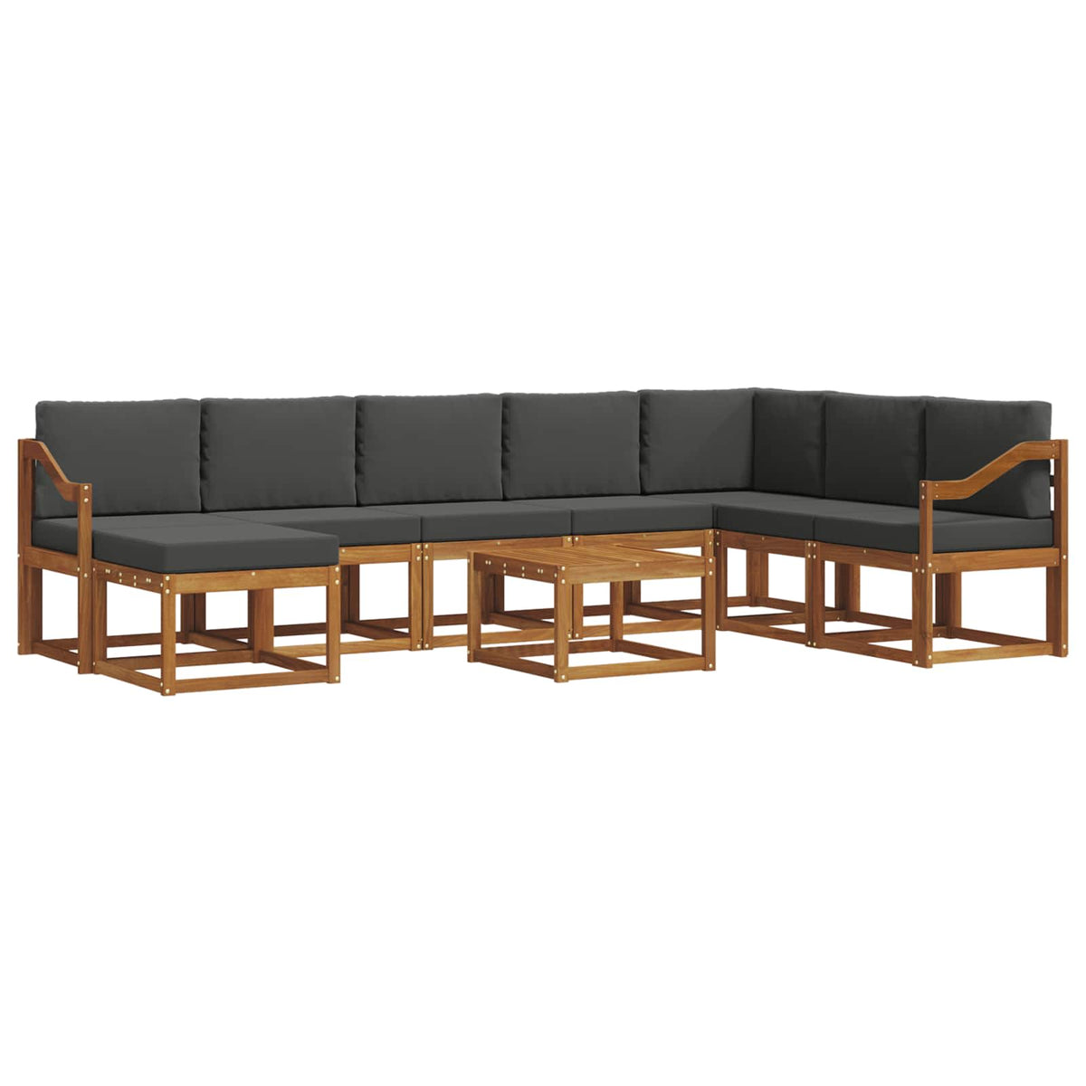 Set vanjskih sofa s jastukom 9 pcs Prirodna i antracit