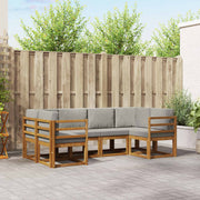 Set vanjskih sofa 6 kom. Prirodna i svijetlo siva