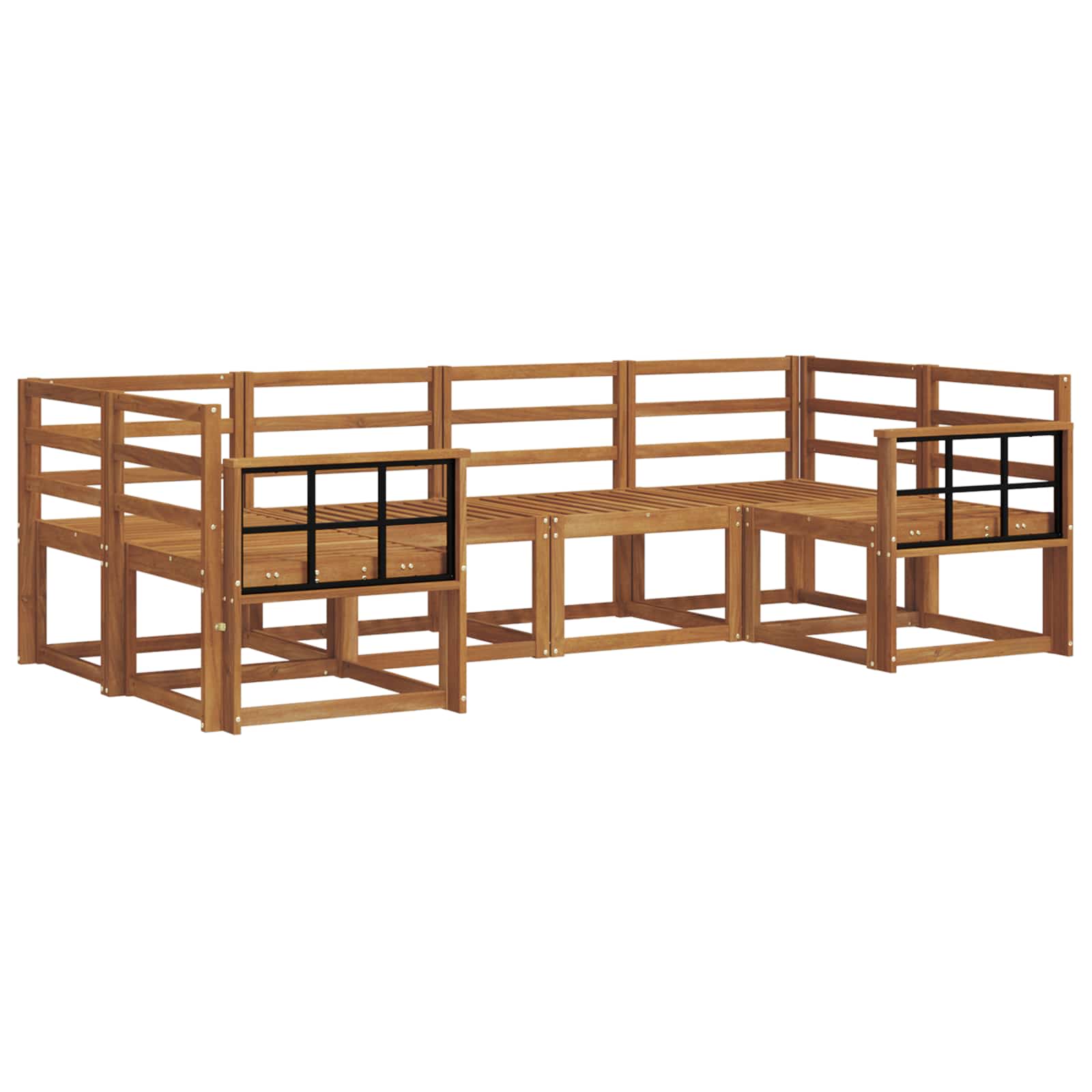 Set vanjskih sofa 6 kom. Prirodna Čvrsto drvo akacije