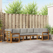 Set vanjskih sofa 7 kom. Prirodna i svjetlosiva
