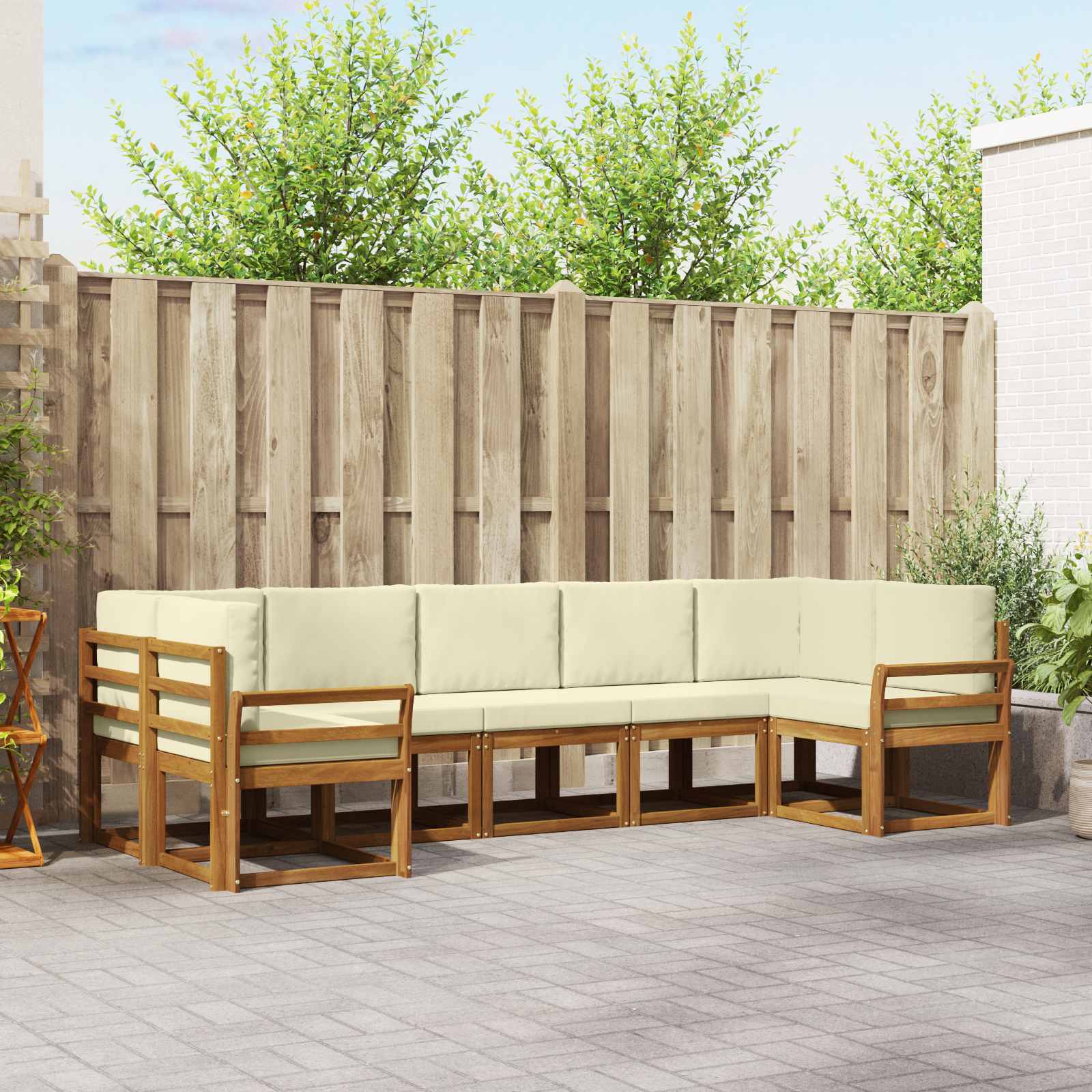 Set vanjskih sofa 7 kom. Prirodna i krem