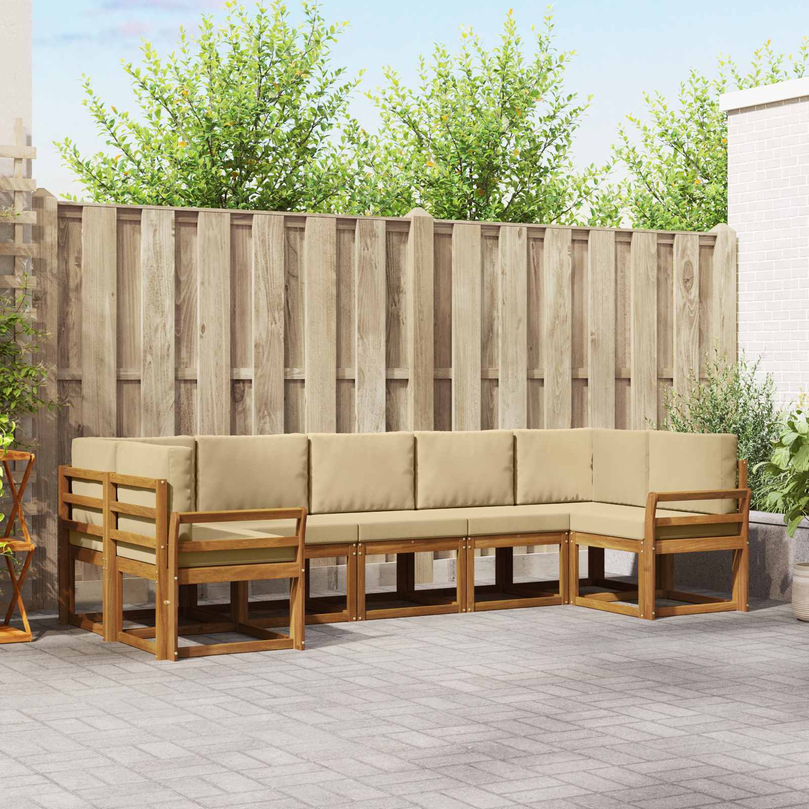 Set vanjskih sofa 7 kom. Prirodna i bež
