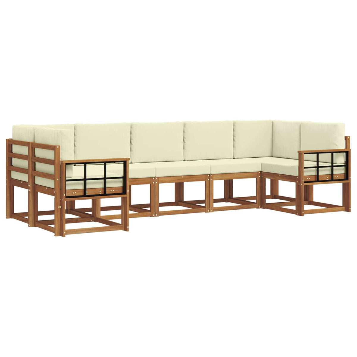 Set vanjskih sofa 7 kom. Prirodna i krem