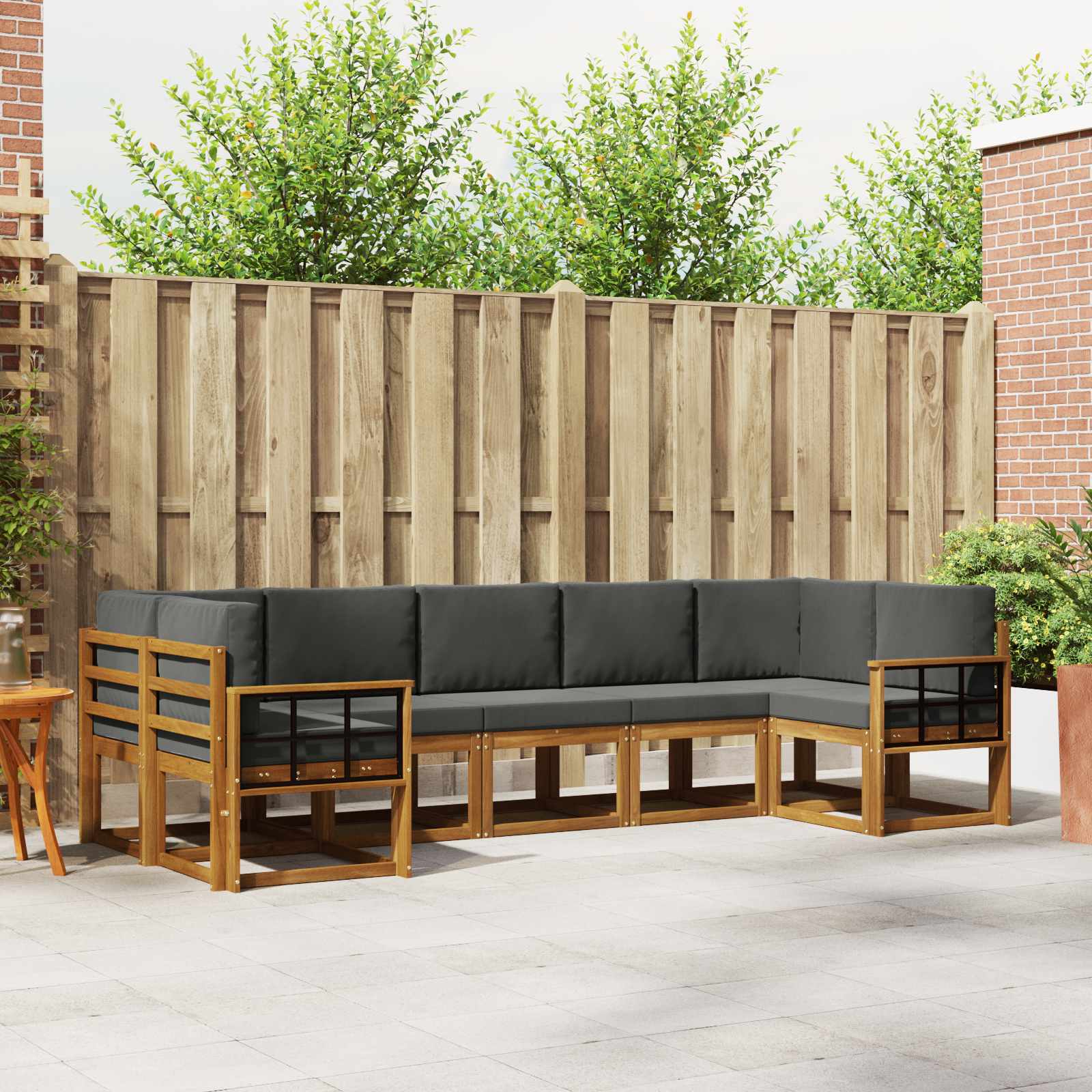 Set vanjskih sofa 7 kom. Prirodna i antracit