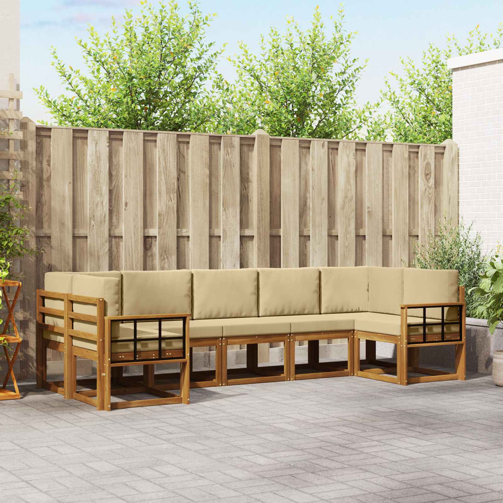 Set vanjskih sofa 7 kom. Prirodna i bež