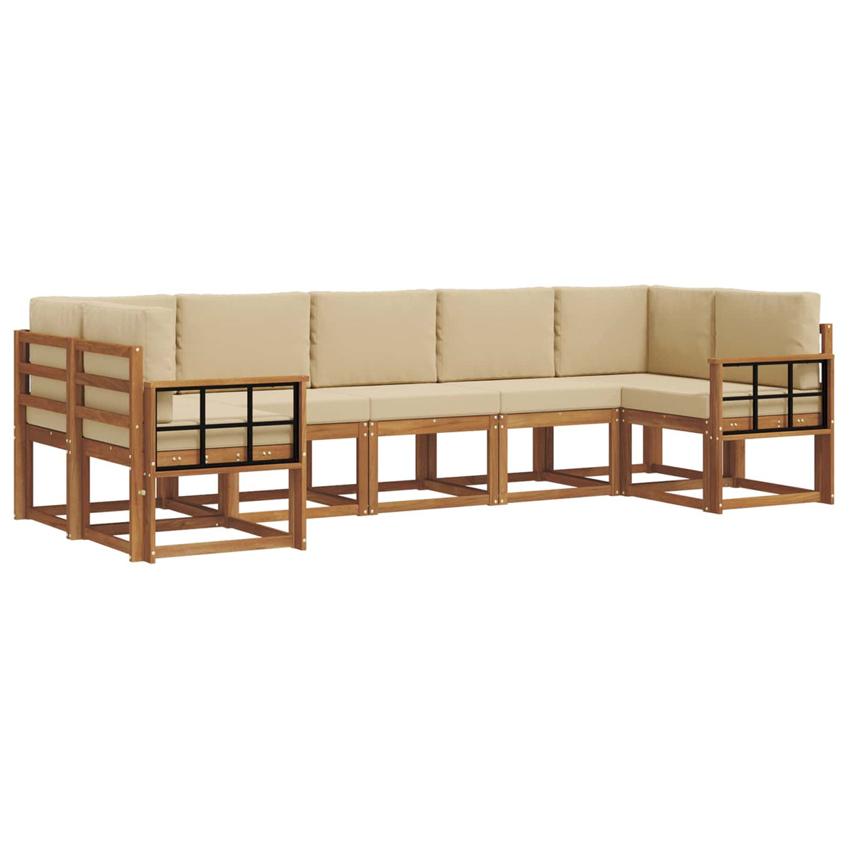 Set vanjskih sofa 7 kom. Prirodna i bež