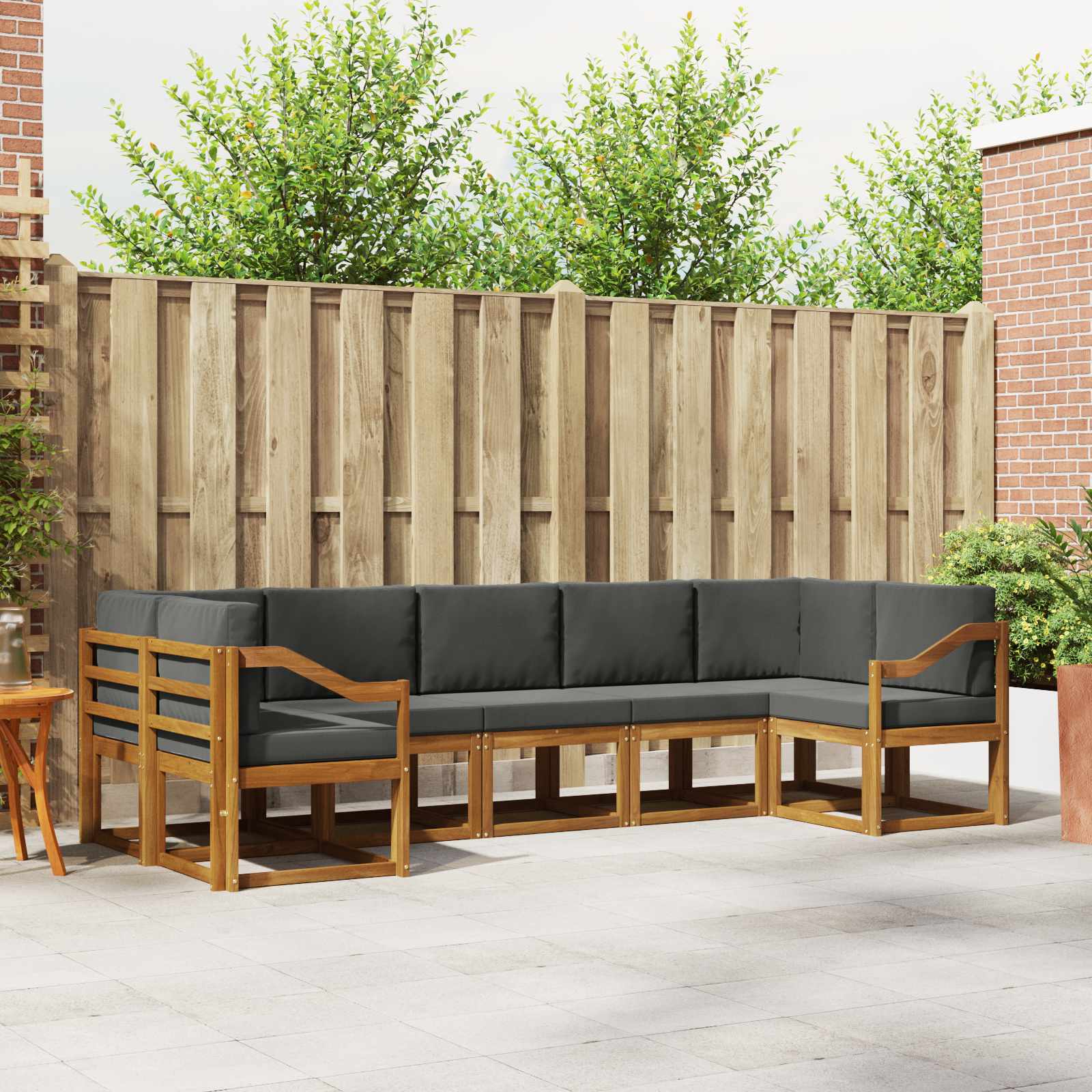 Set vanjskih sofa 7 kom. Prirodna i antracit
