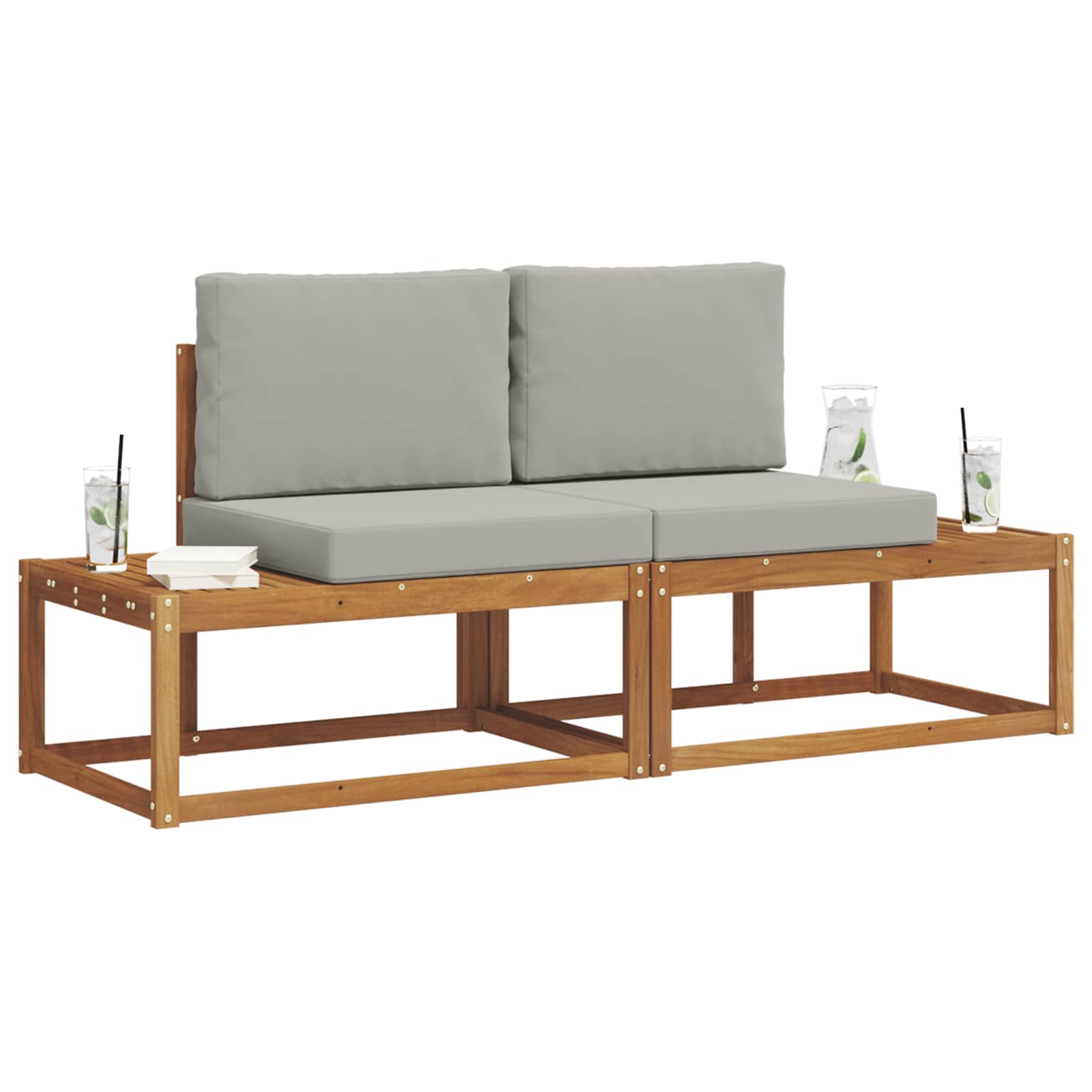 Set vanjskih sofa s jastukom 2 pcs Prirodna