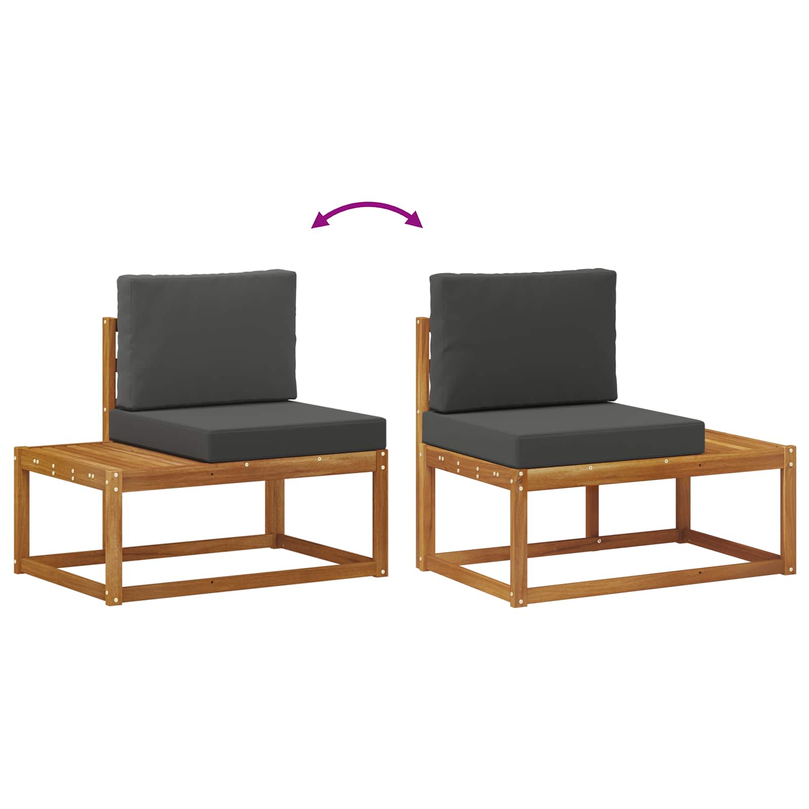 Set vanjskih sofa s jastukom 2 pcs Prirodna