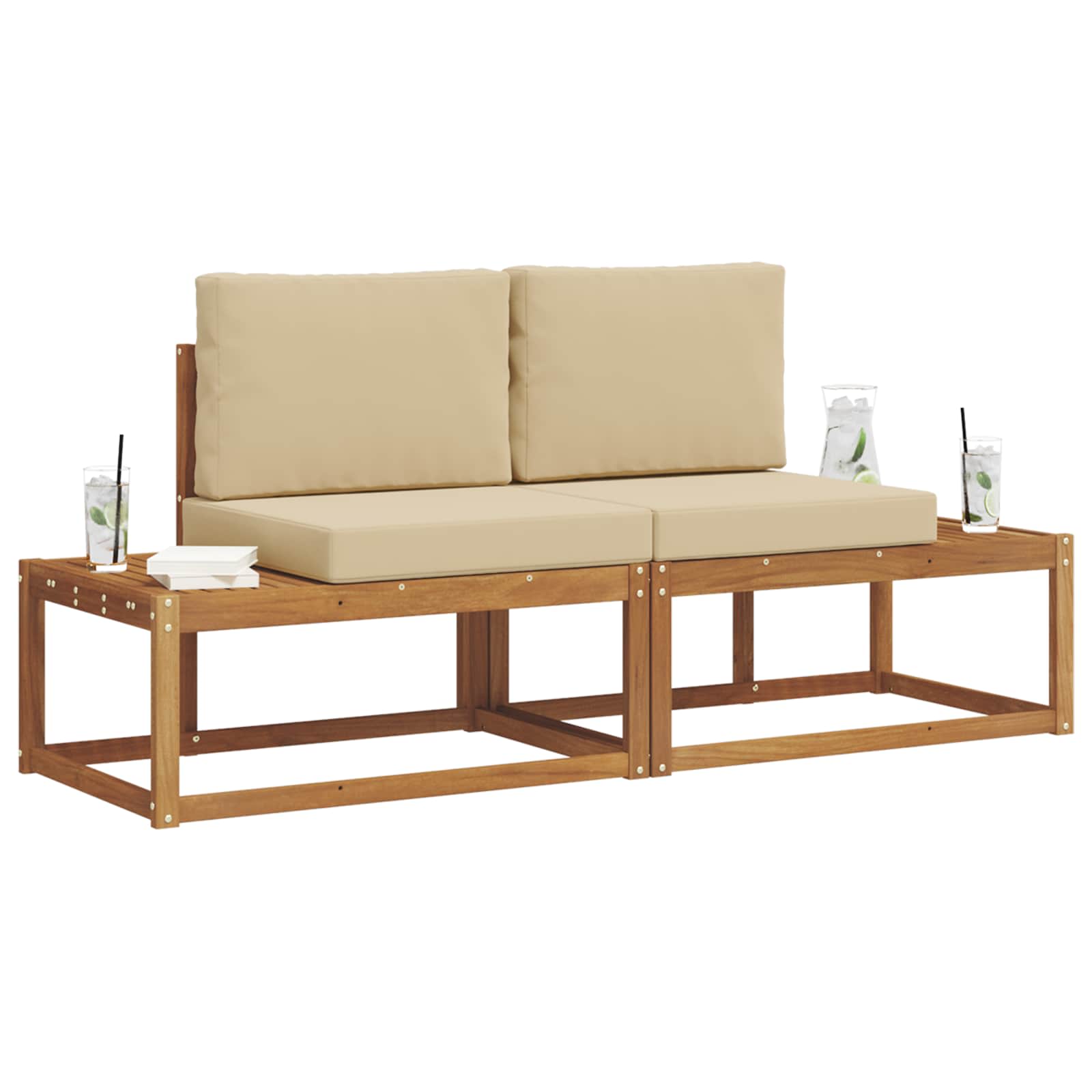 Set vanjskih sofa s jastukom 2 pcs Prirodna
