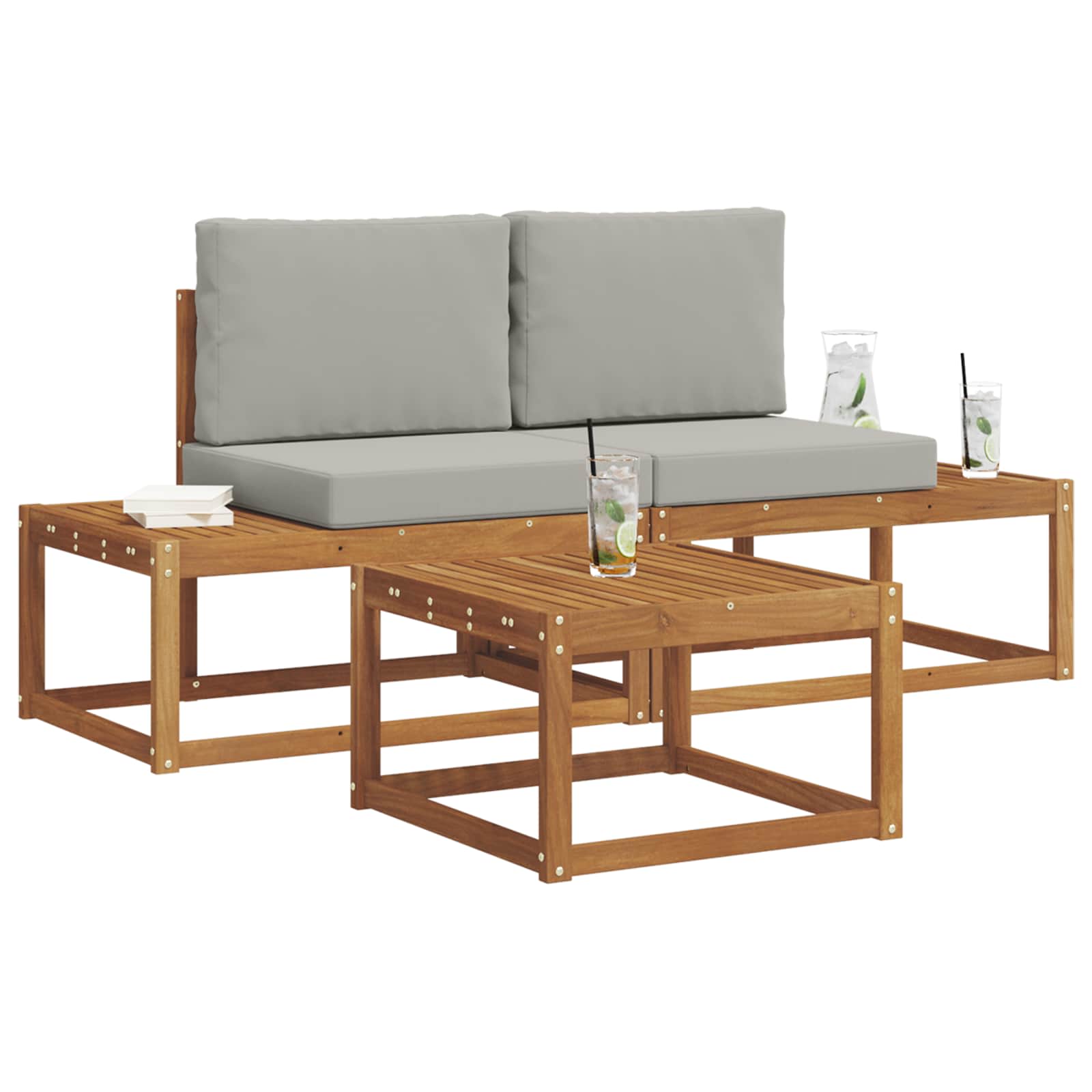 Set vanjskih sofa s jastukom 3 pcs Prirodna