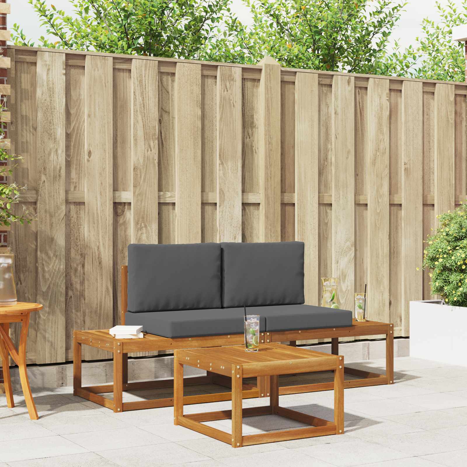 Set vanjskih sofa s jastukom 3 pcs Prirodna