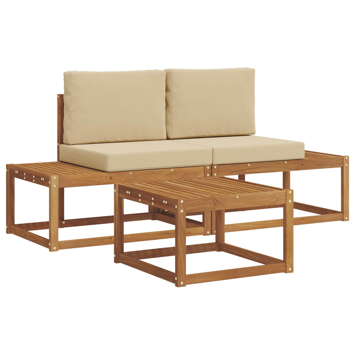 Set vanjskih sofa s jastukom 3 pcs Prirodna