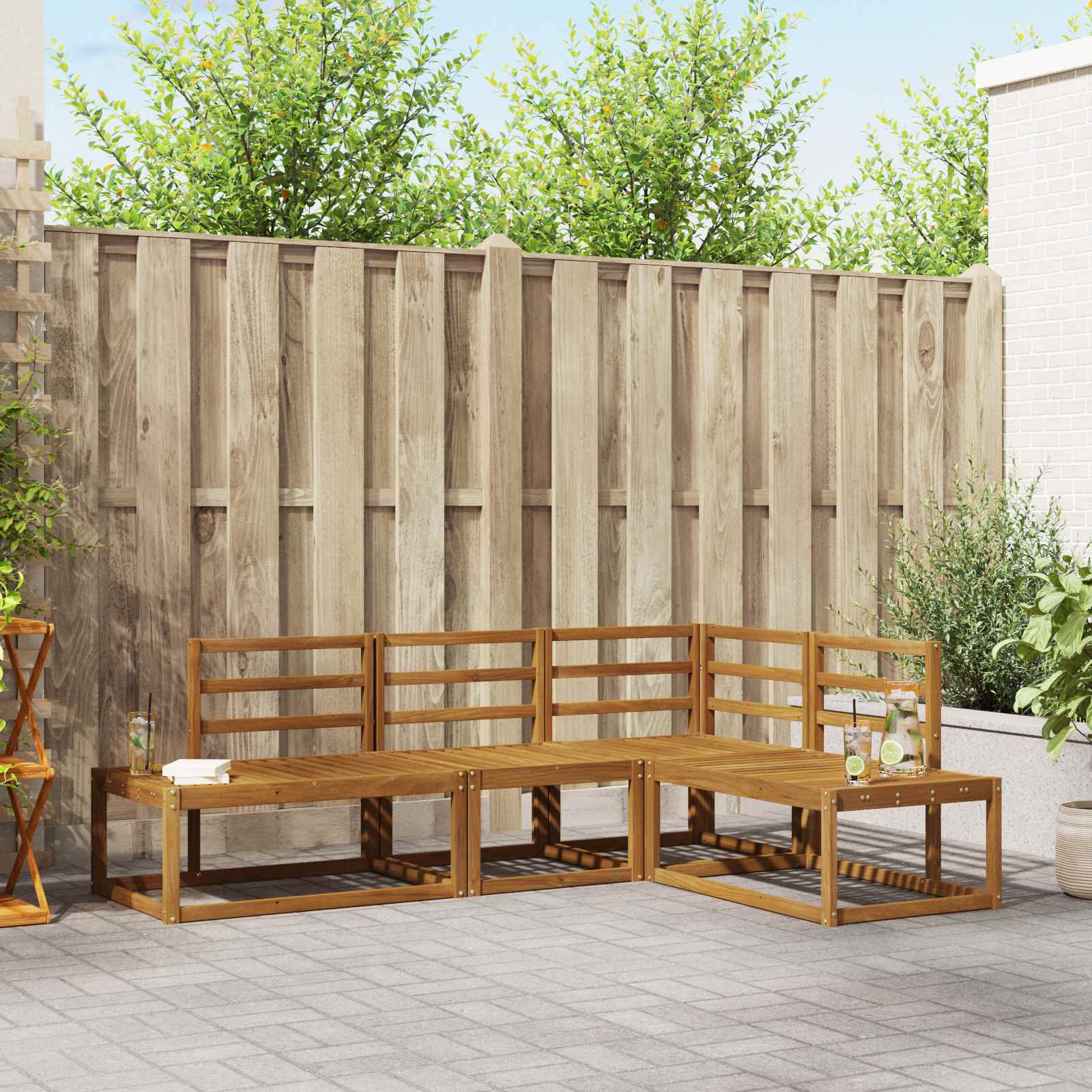 Set vanjskih sofa 4 Komad Prirodna Čvrsto drvo akacije