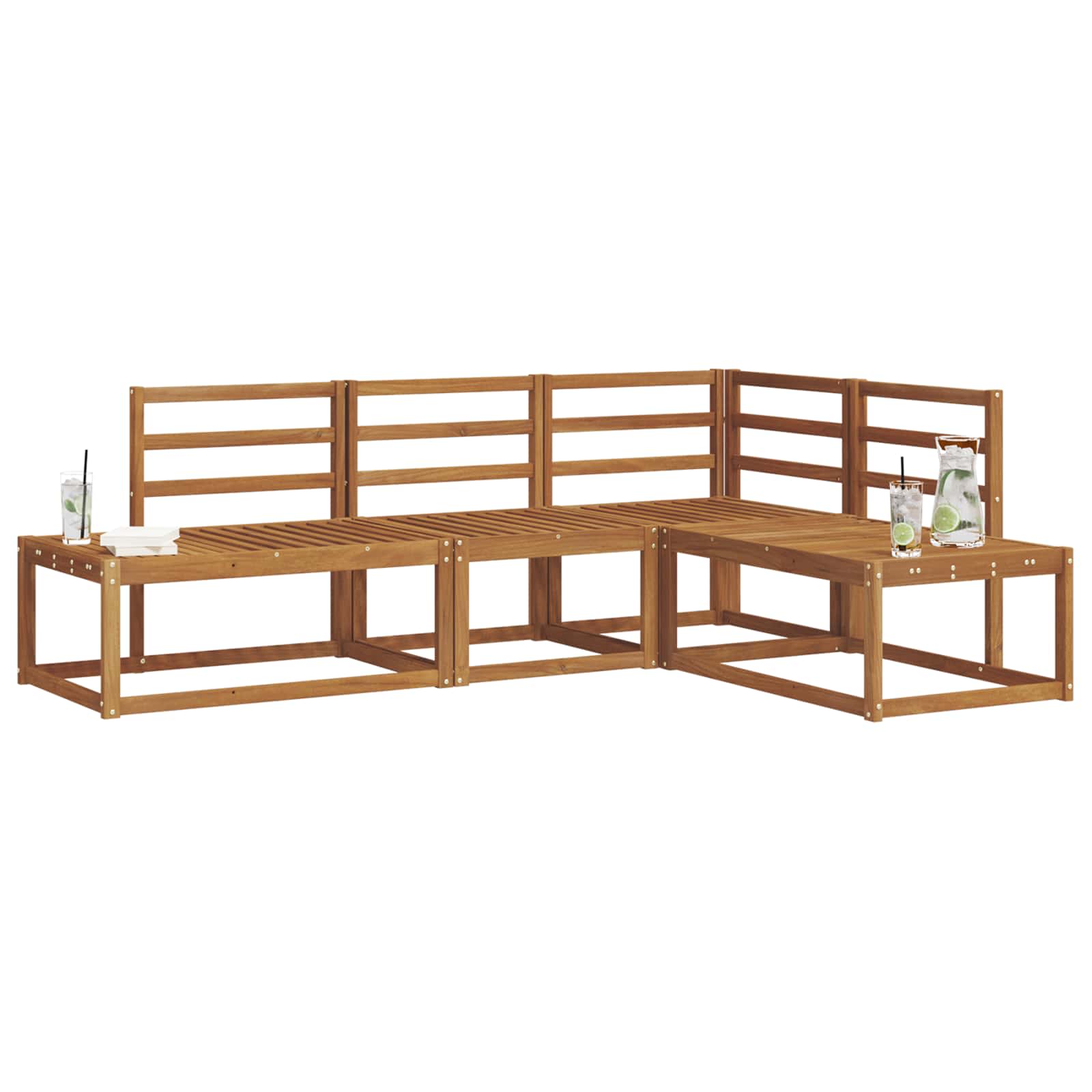 Set vanjskih sofa 4 Komad Prirodna Čvrsto drvo akacije