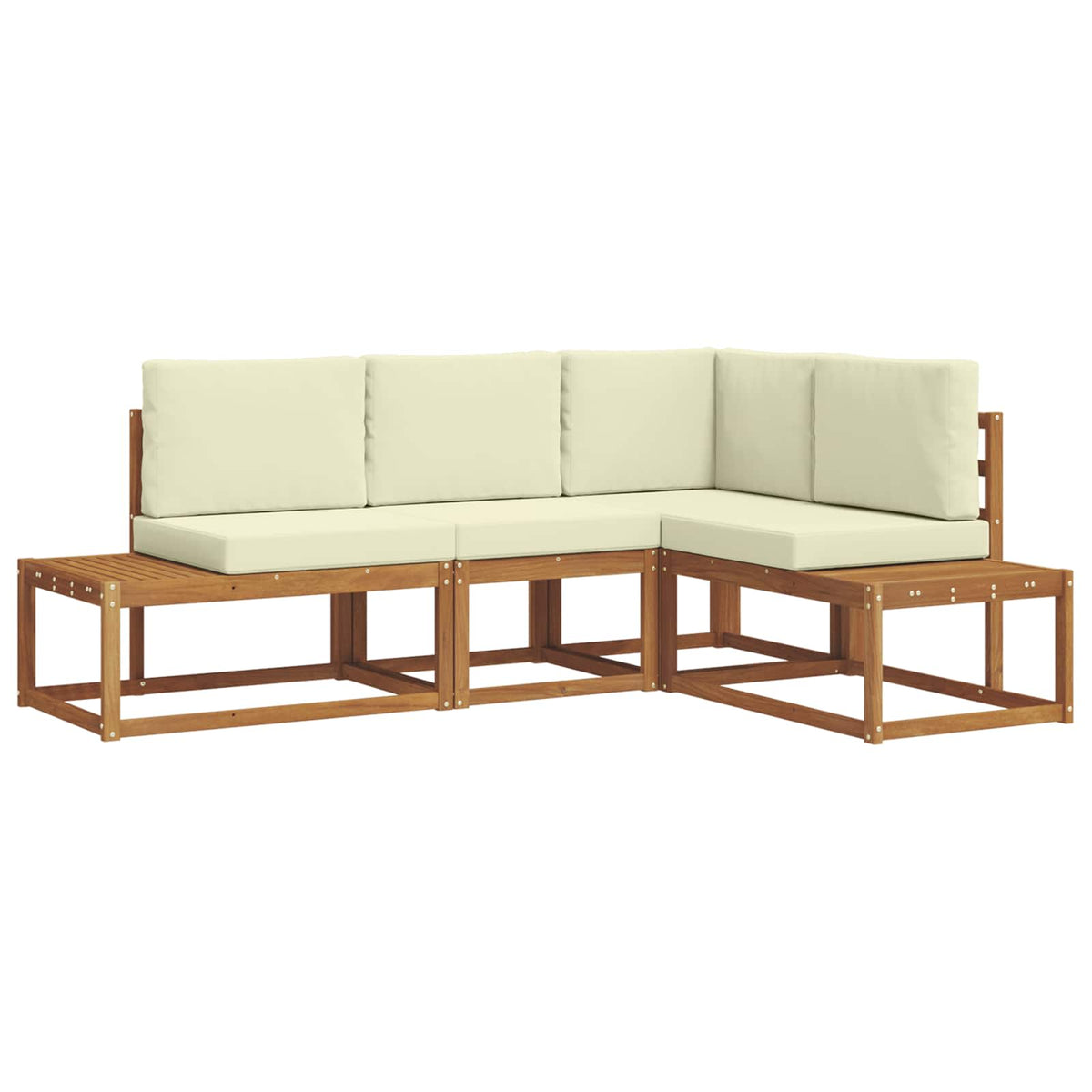 Set vanjskih sofa s jastukom 4 Komad Prirodna i krem