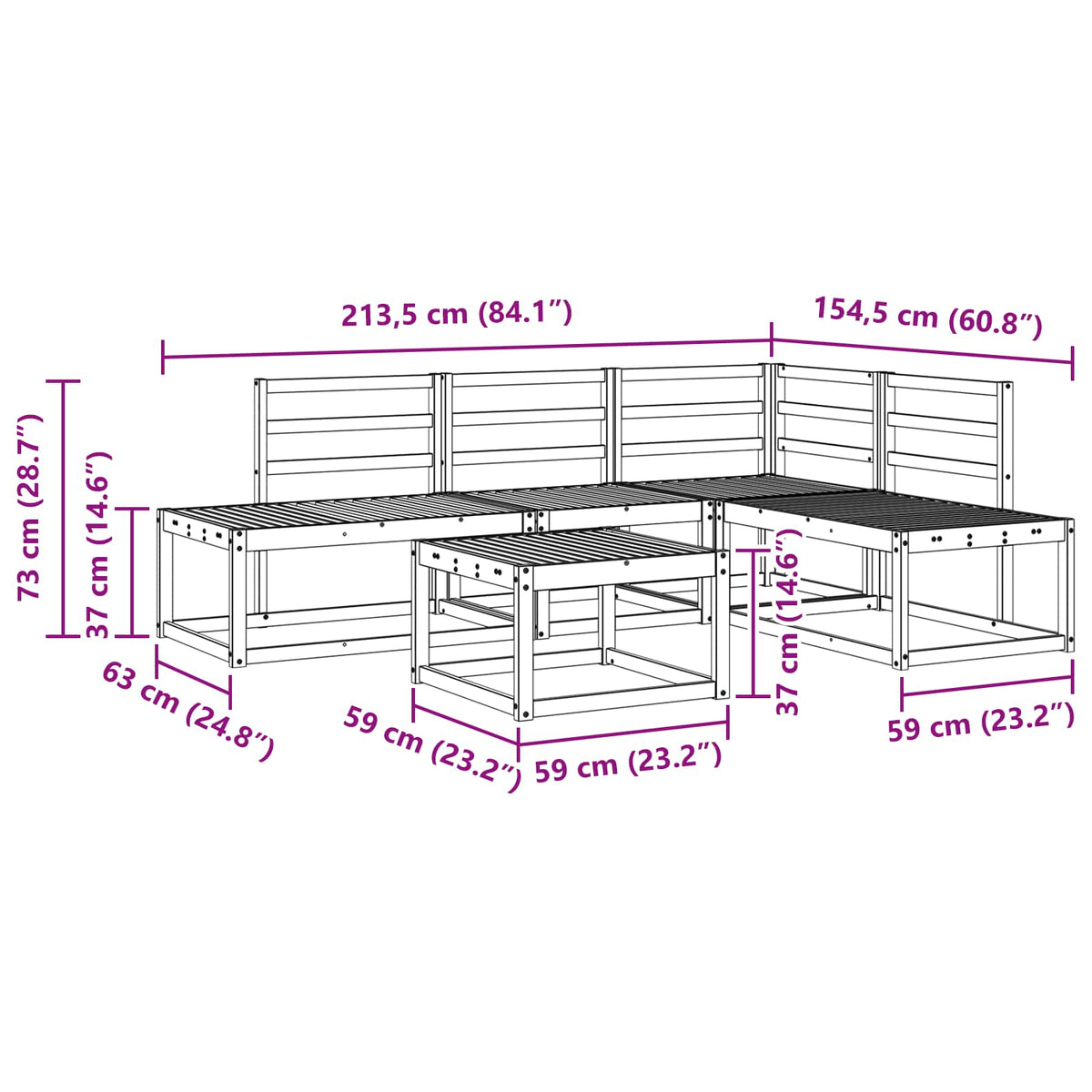 Set vanjskih sofa 5 Komad Prirodna Čvrsto drvo akacije