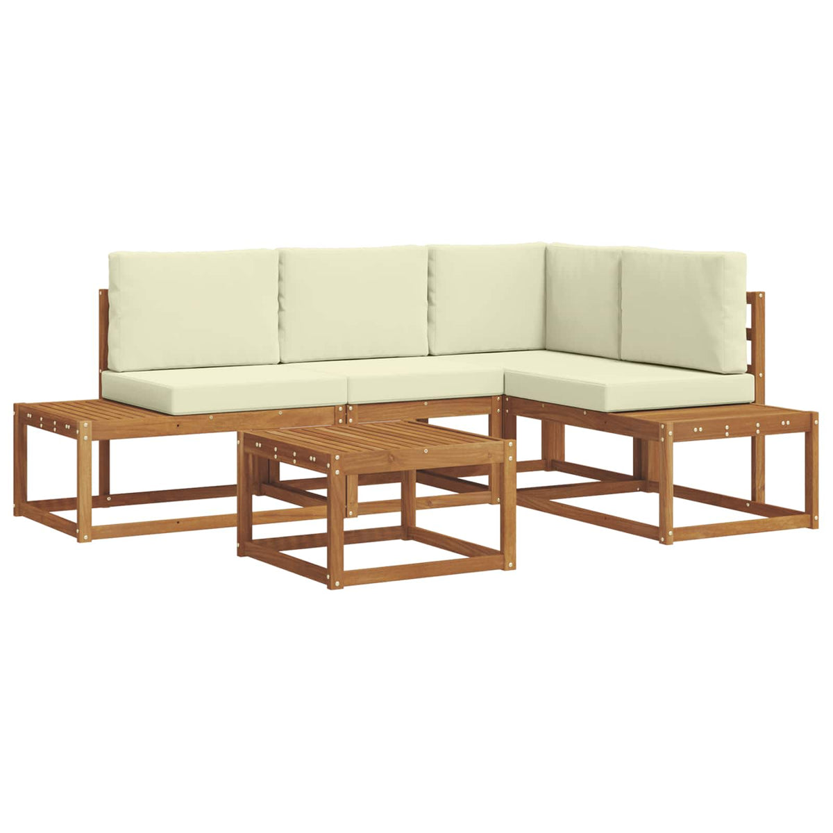 Set vanjskih sofa s jastukom 5 Komad Prirodna i krem