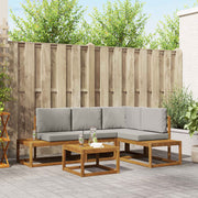Set vanjskih sofa s jastukom 5 Komad Prirodna i svijetlo siva